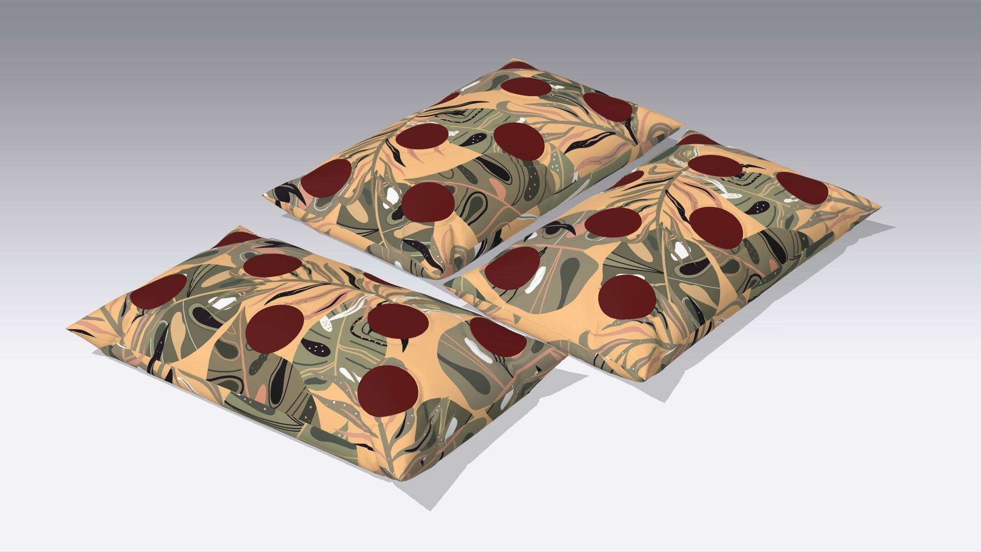 Pillow Cushions Low-poly 3D model_2
