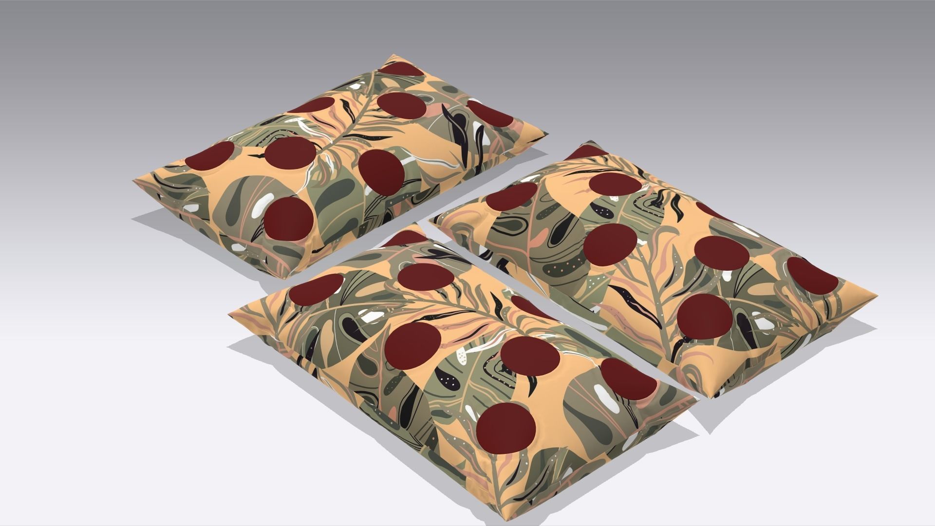 Pillow Cushions Low-poly 3D model_1