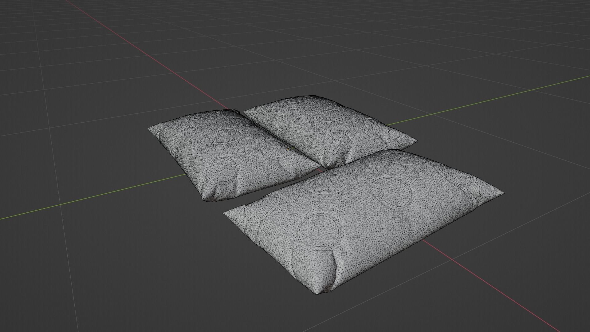 Pillow Cushions Low-poly 3D model_7
