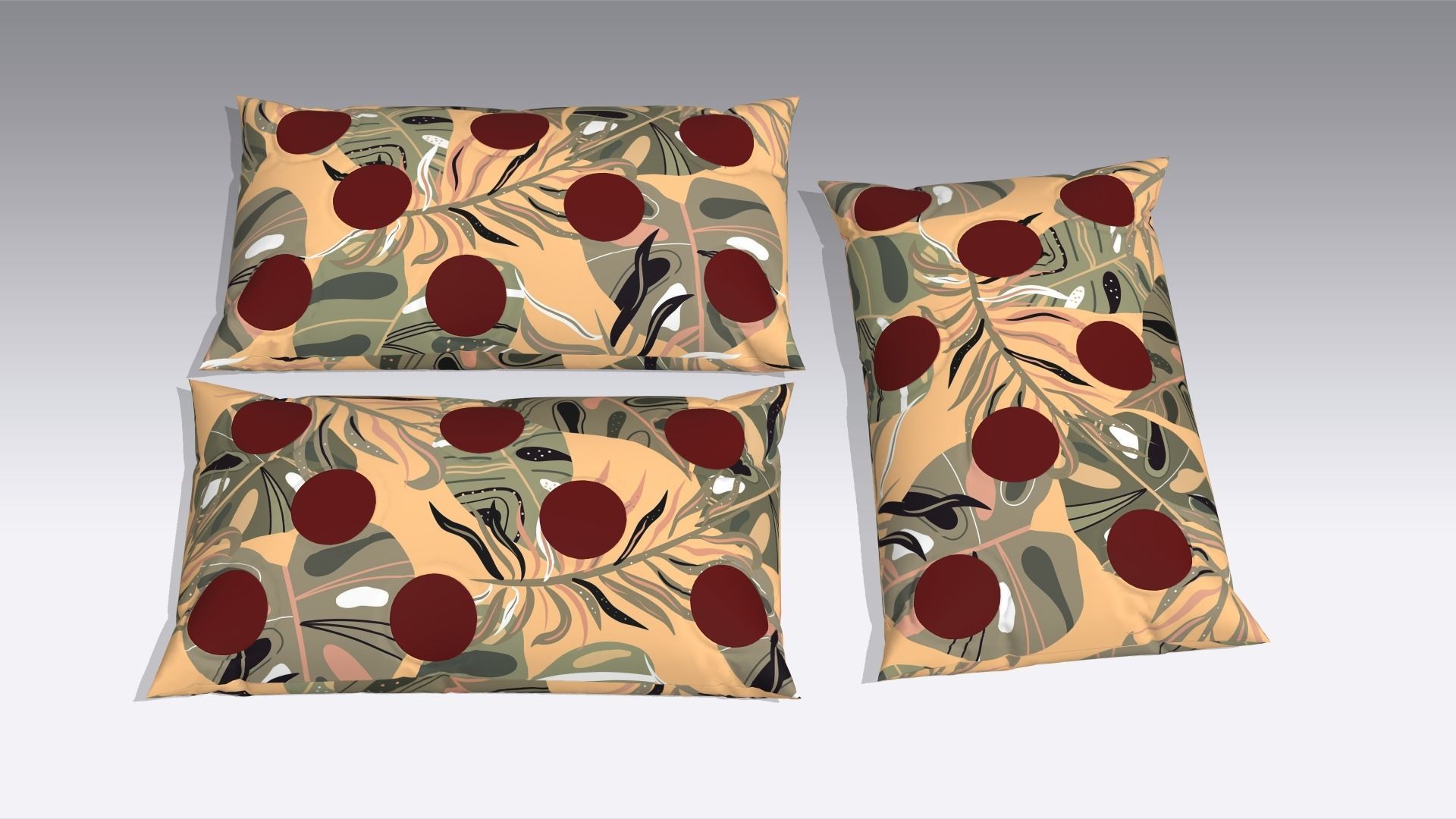 Pillow Cushions Low-poly 3D model_6
