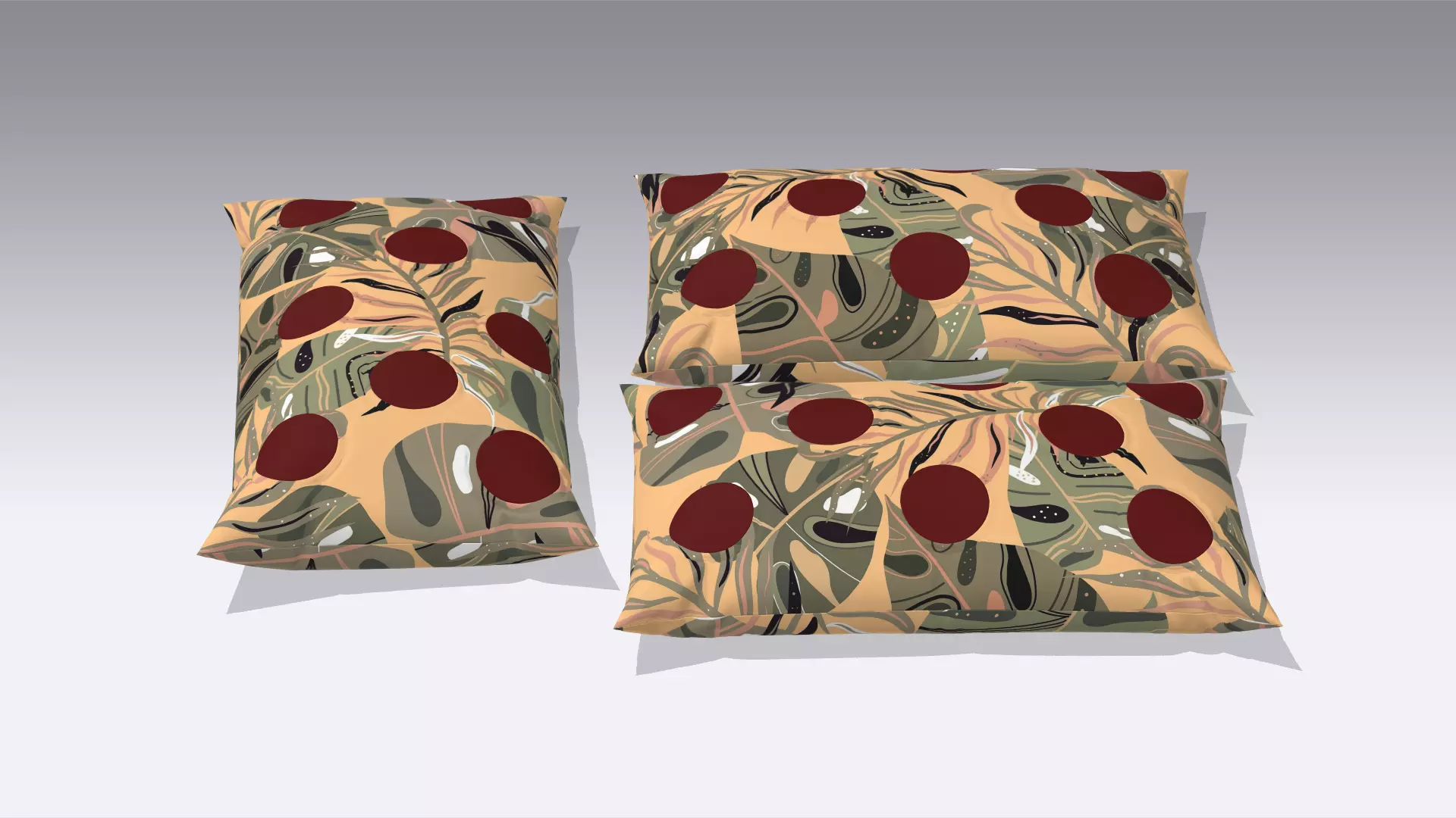 Pillow Cushions Low-poly 3D model_0