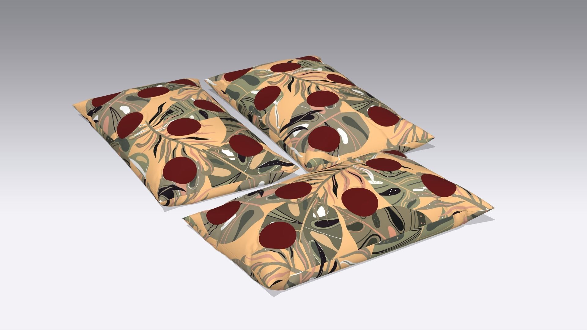 Pillow Cushions Low-poly 3D model_3