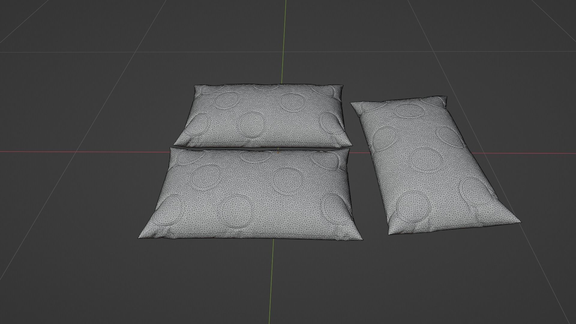 Pillow Cushions Low-poly 3D model_8