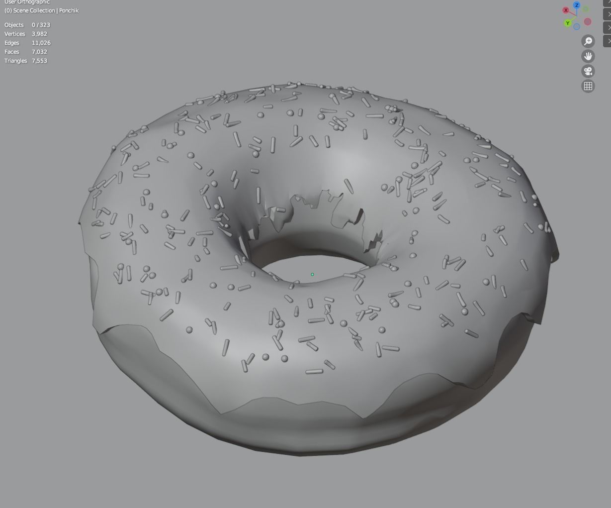 Donut Free low-poly 3D model_5