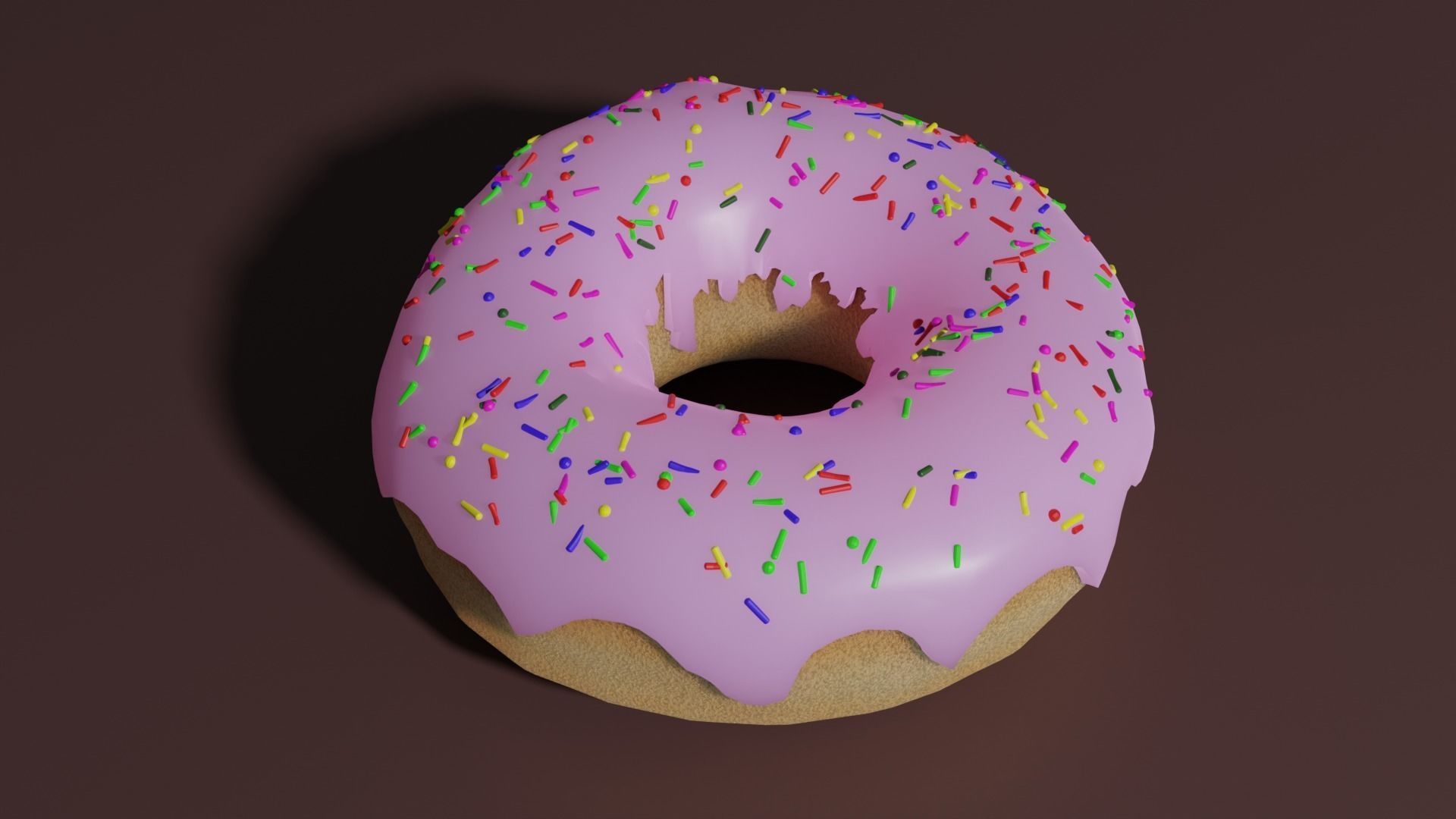 Donut Free low-poly 3D model_2