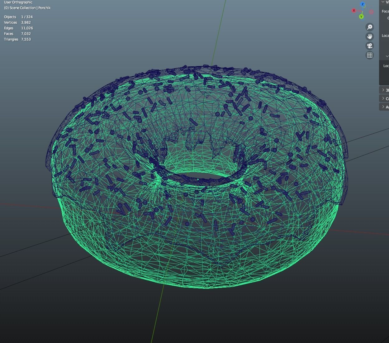 Donut Free low-poly 3D model_7
