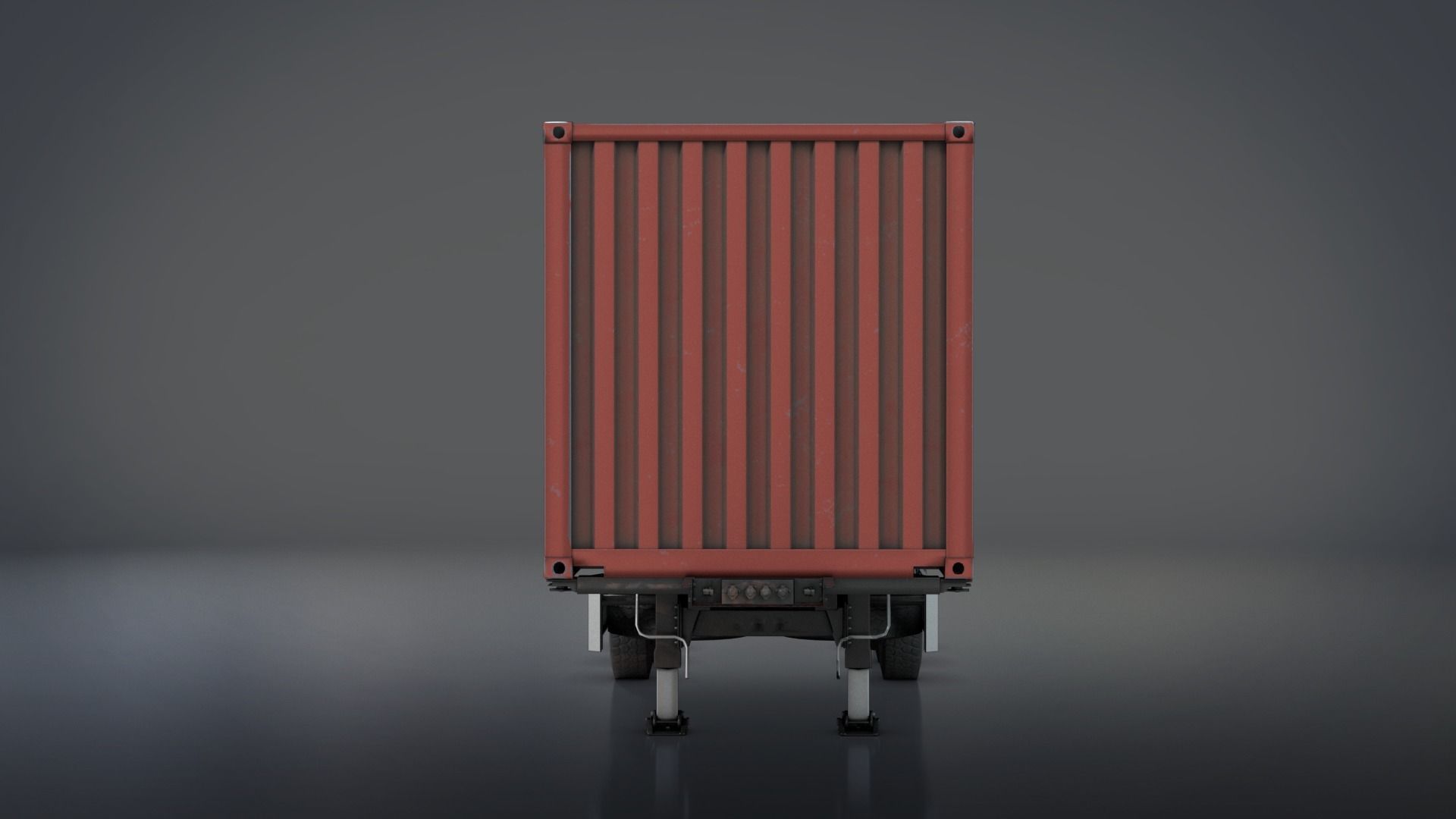Semi-Trailer Container Low-poly 3D model_3