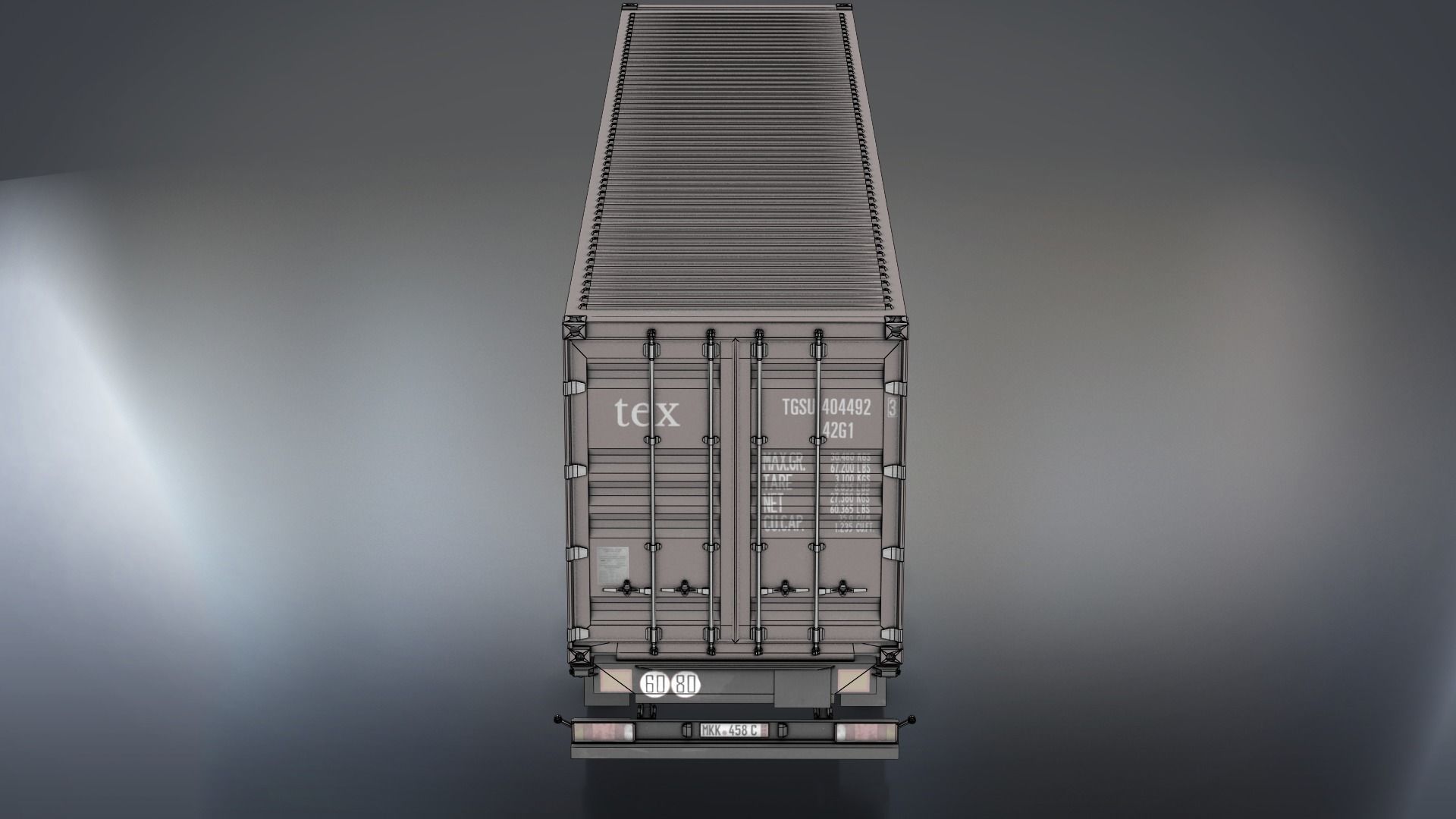 Semi-Trailer Container Low-poly 3D model_12