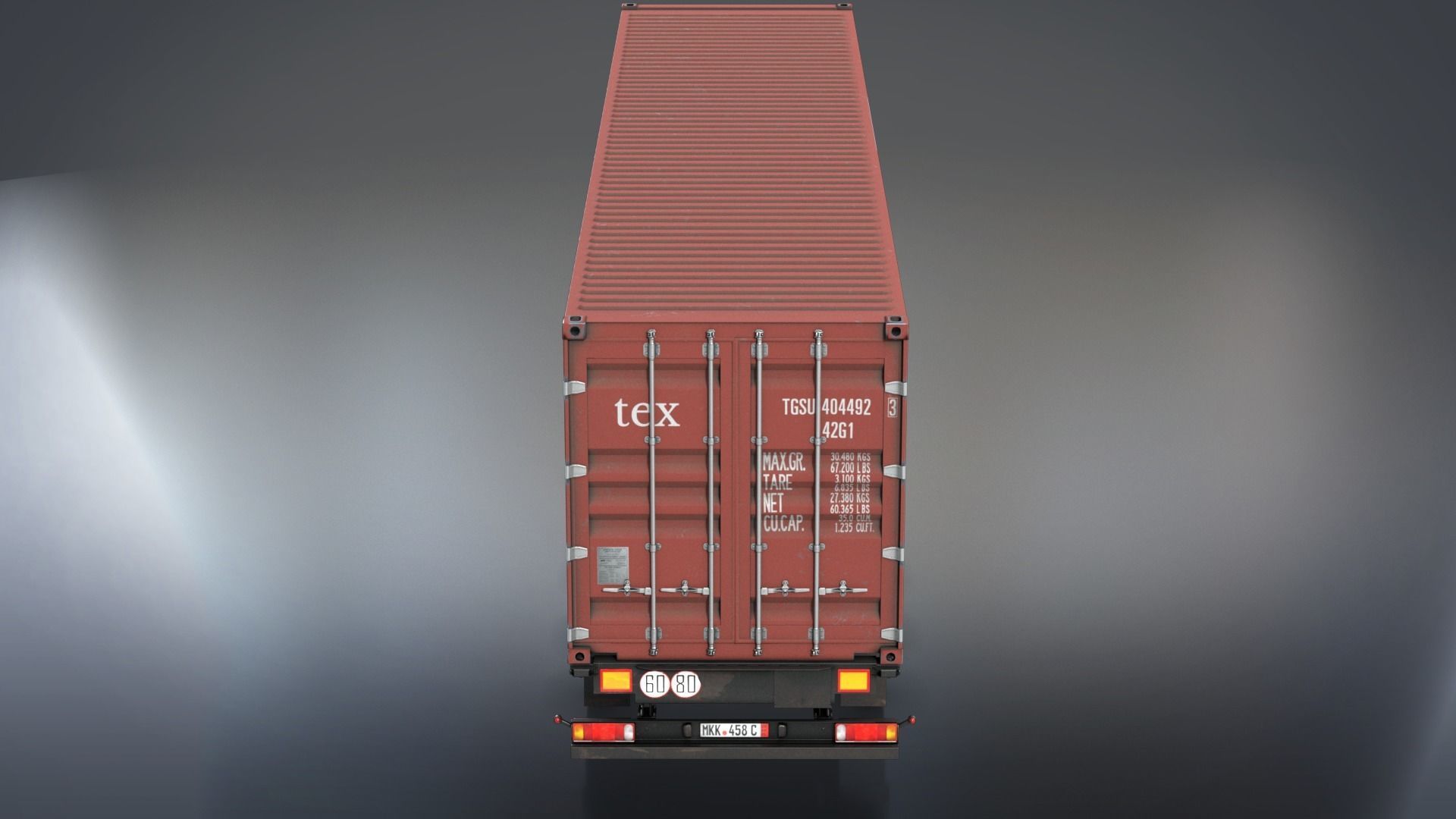 Semi-Trailer Container Low-poly 3D model_4