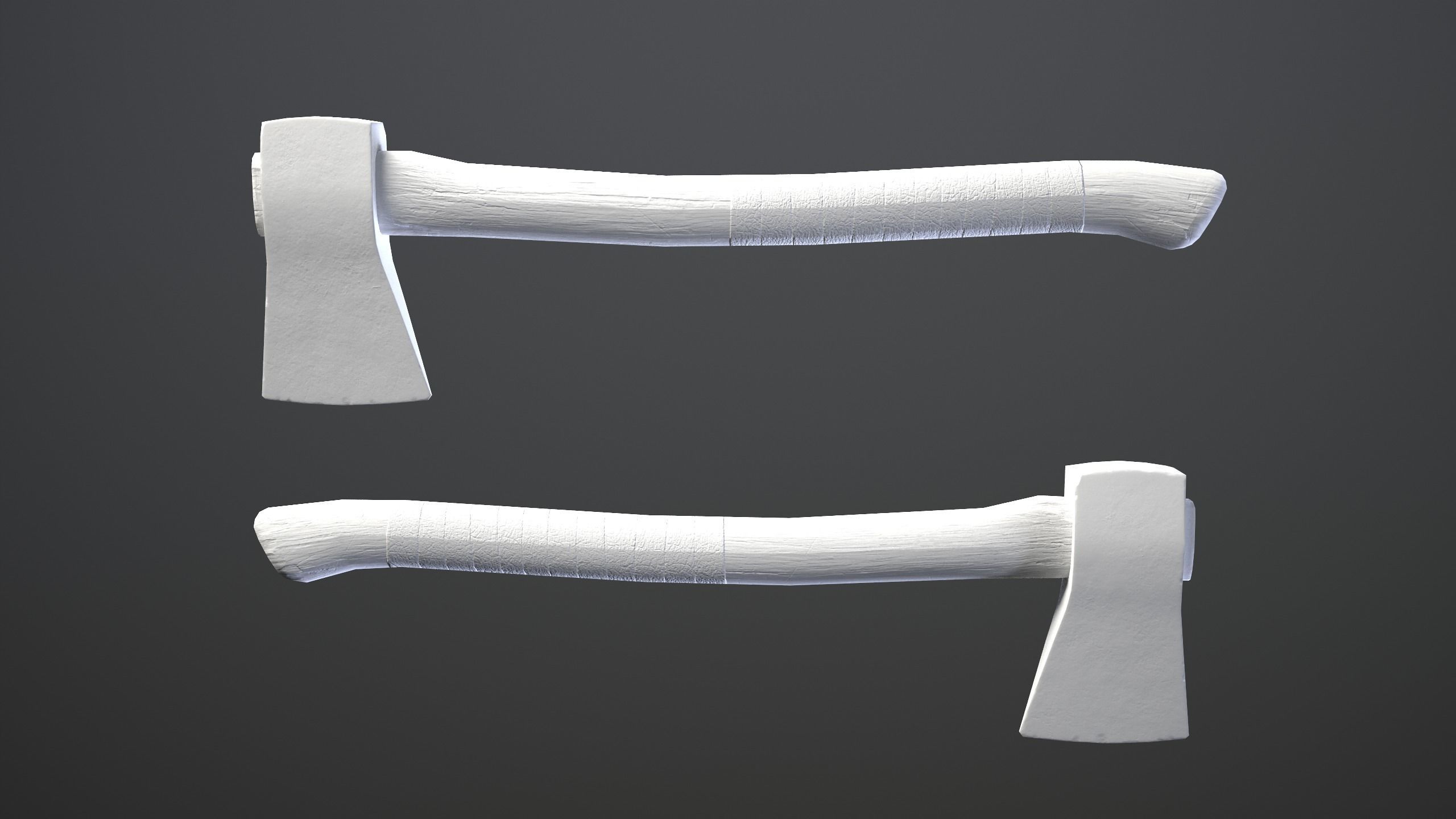 Firewood pile with stumps and axe Low-poly 3D model_10