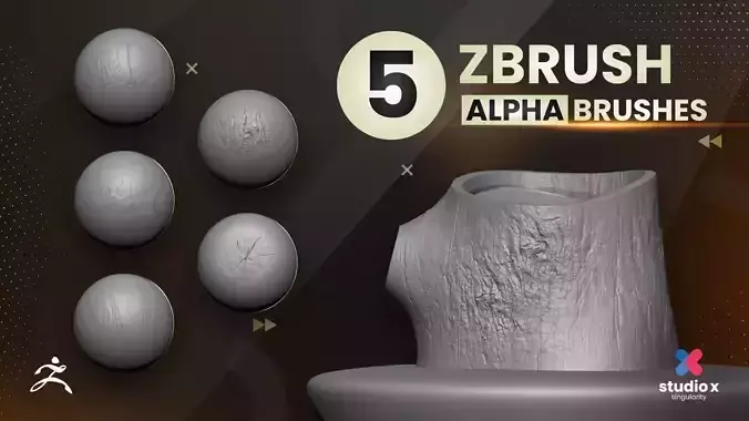 Wood Bark Brushes for Zbrush