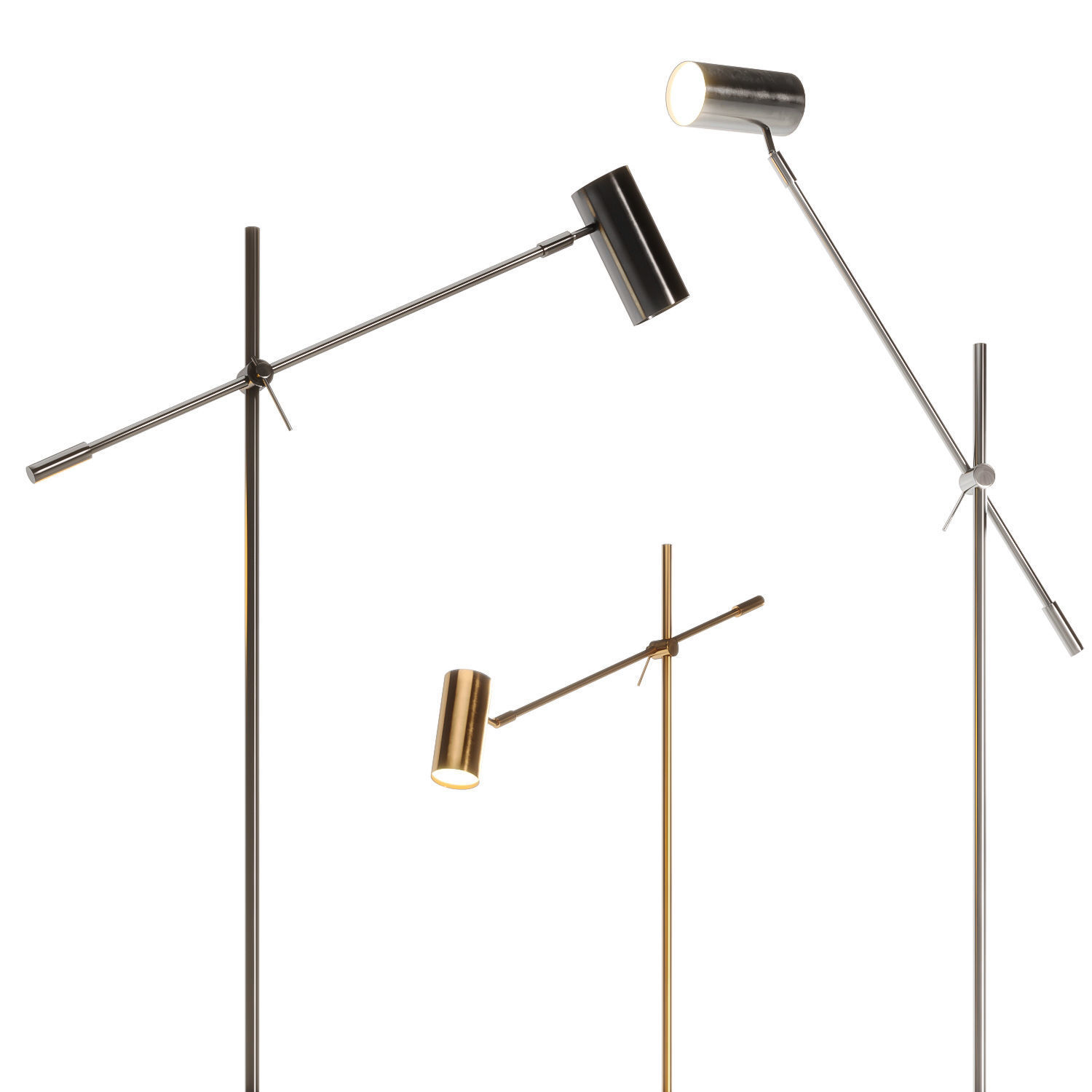 Flemings Dimmable LED Task Floor Lamp 3D model_1