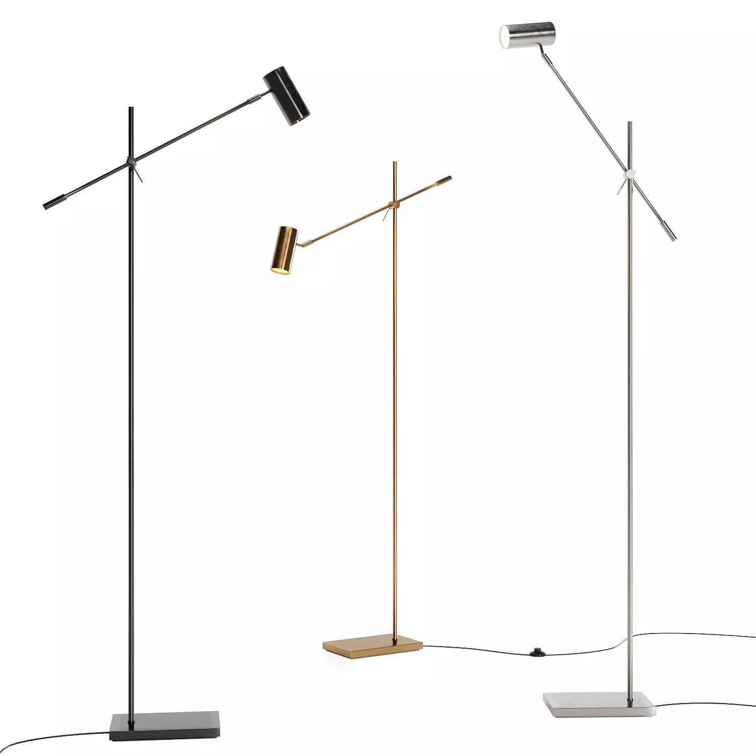 Flemings Dimmable LED Task Floor Lamp 3D model_0
