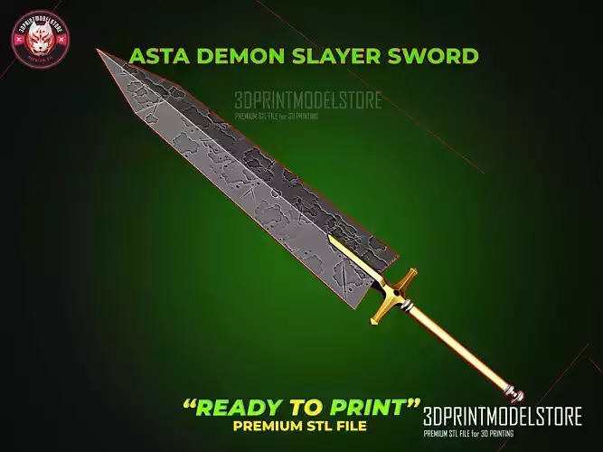 Asta Demon Slayer Sword - Black Clover Weapon Cosplay 3D print model