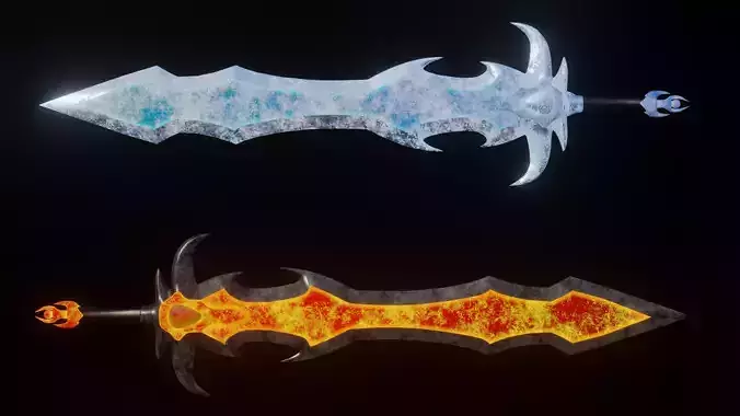 Volcanic and Ice Sword - Anime