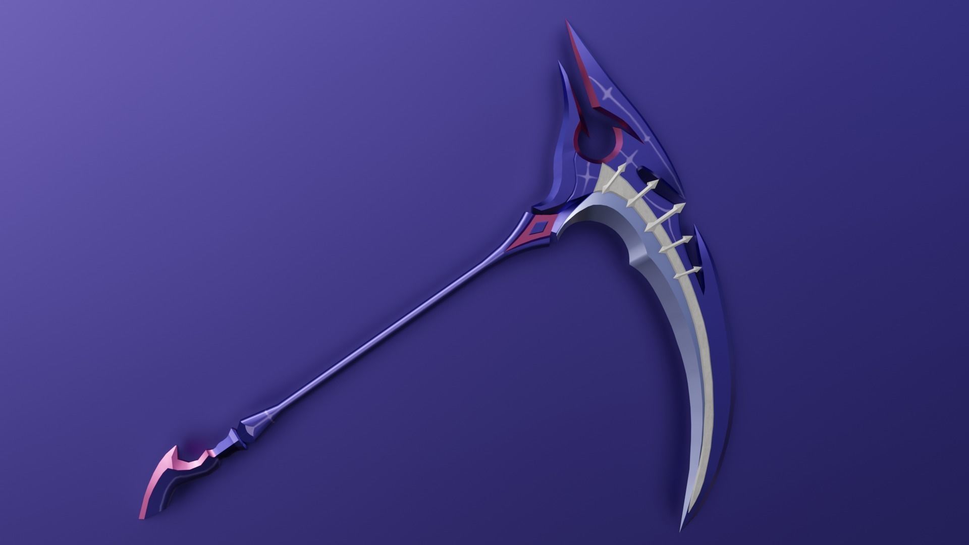 Coolest Scythe Ever For real Low-poly 3D model_4