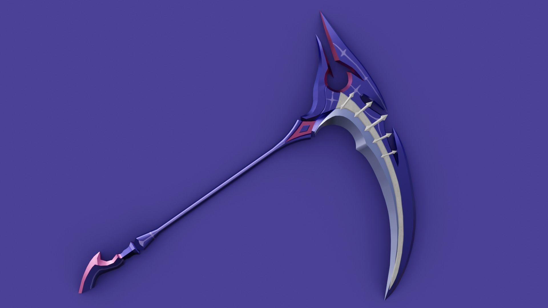 Coolest Scythe Ever For real Low-poly 3D model_1