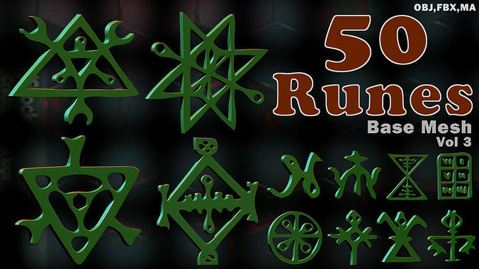 50 Runes Base Mesh Vol 3 Low-poly 3D model