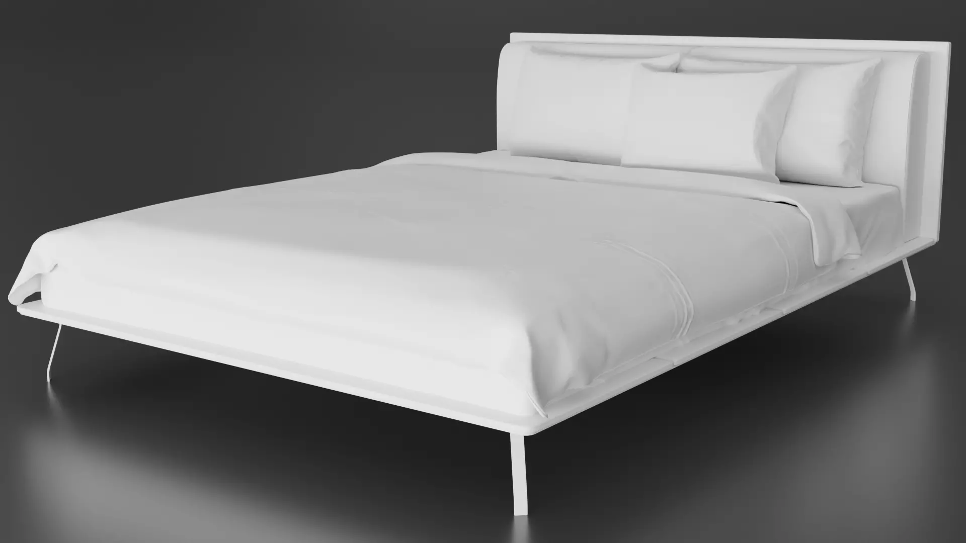 Y2 Modern Bed 3 3D model