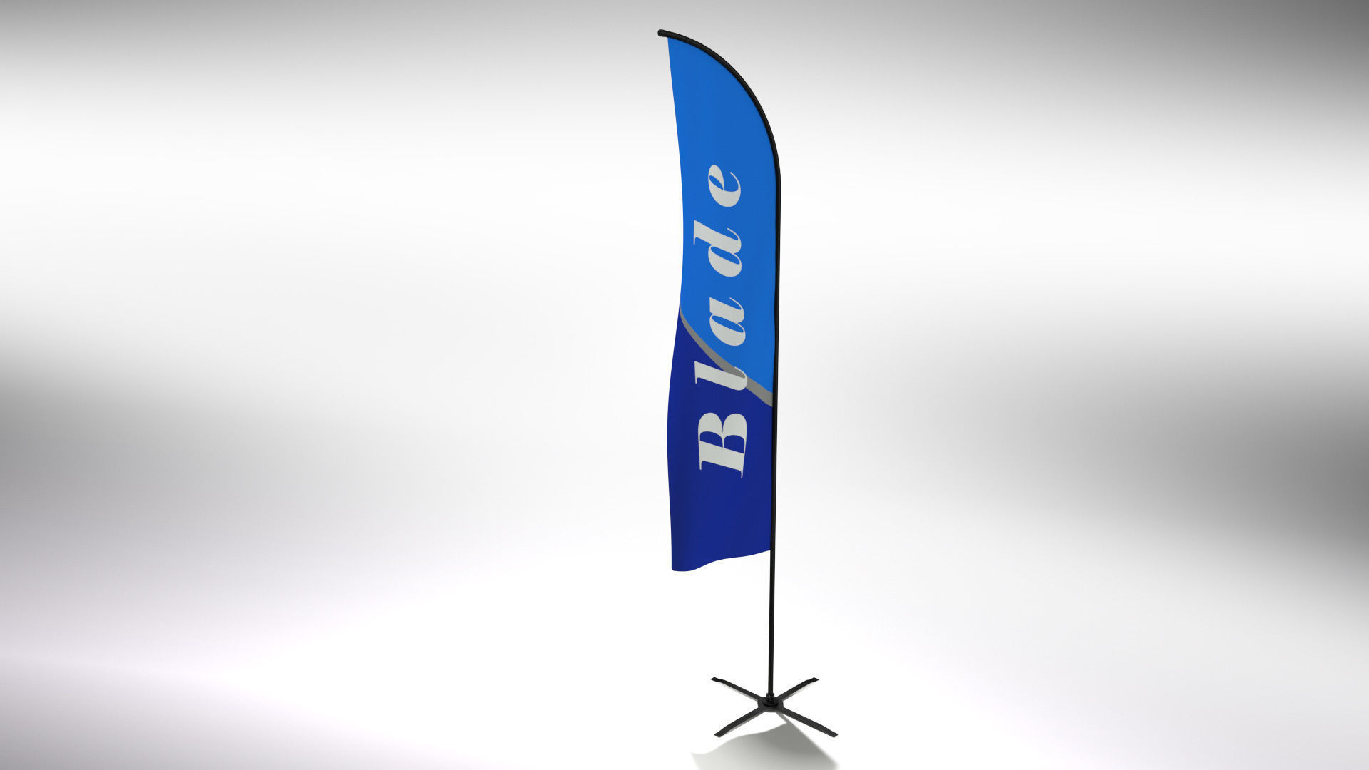 Blade Flag - Animated Exhibition Flag Low-poly 3D model_3