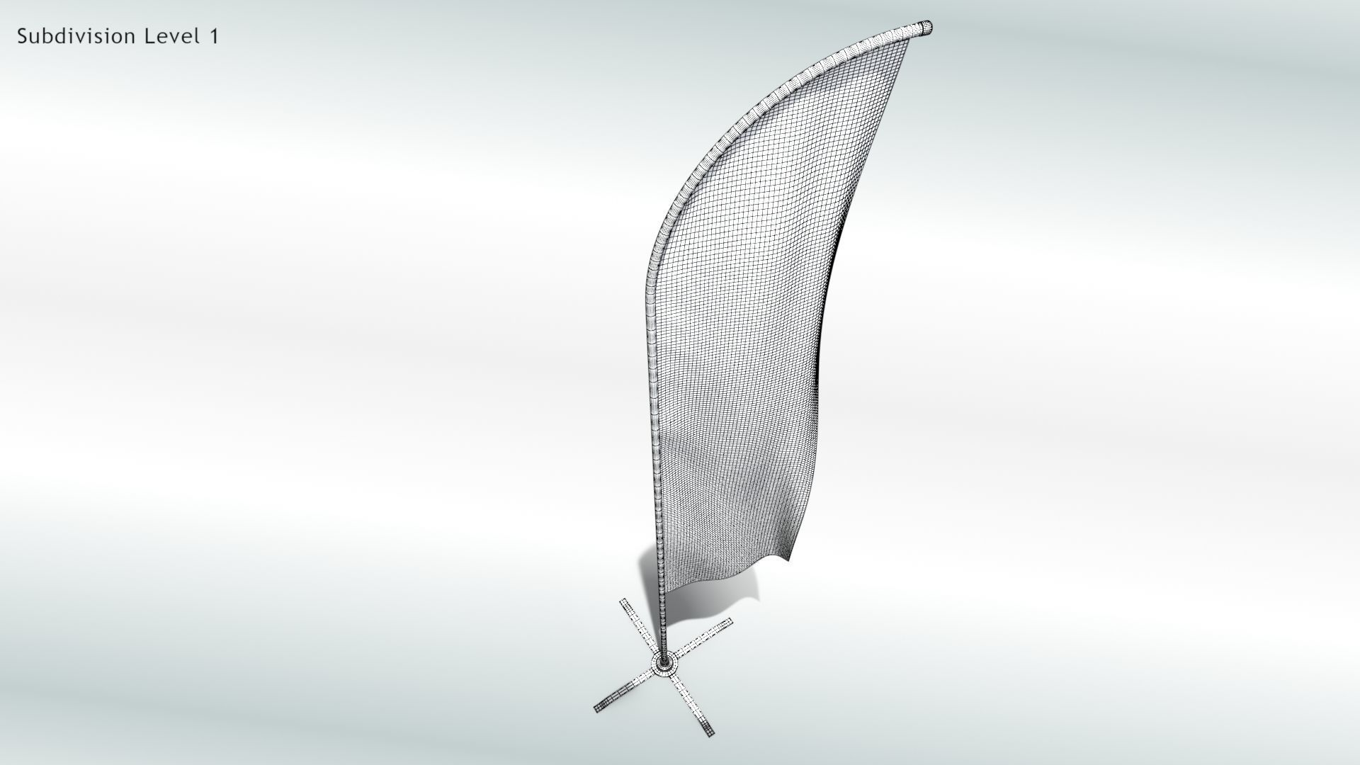 Blade Flag - Animated Exhibition Flag Low-poly 3D model_13