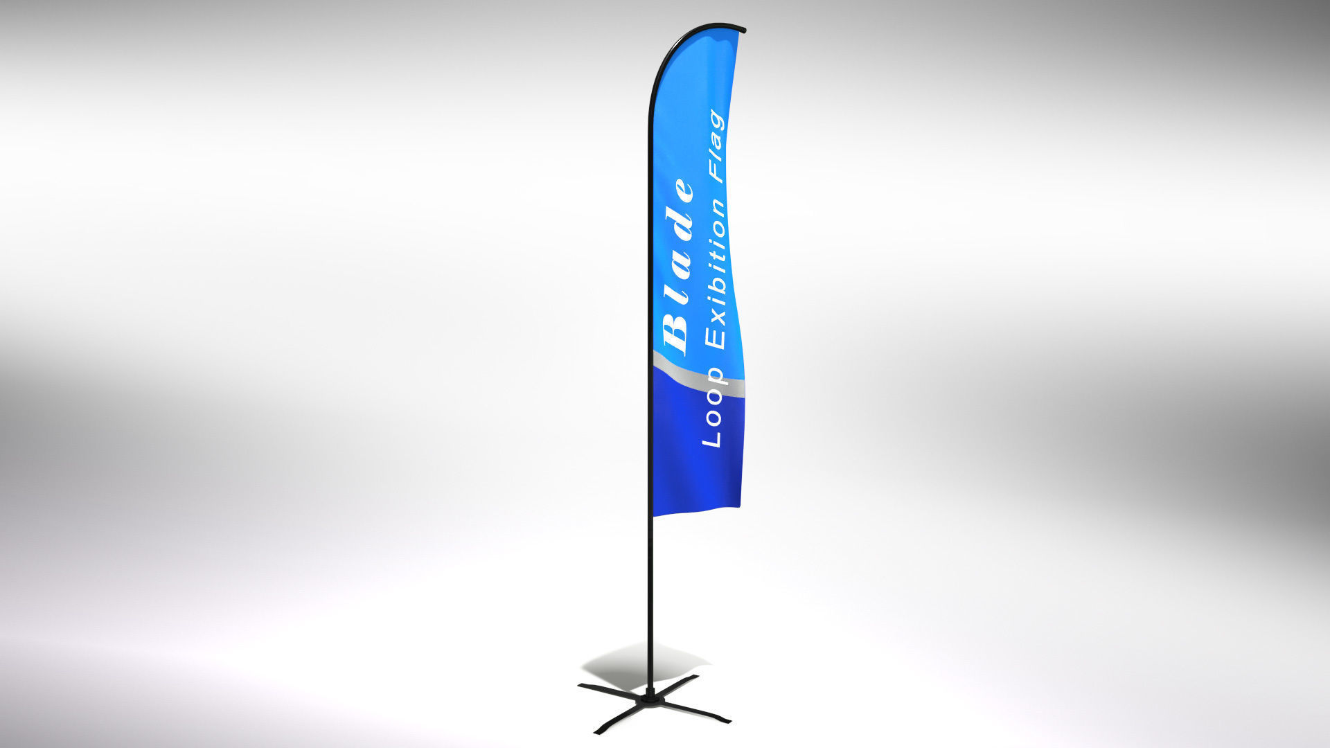 Blade Flag - Animated Exhibition Flag Low-poly 3D model_6