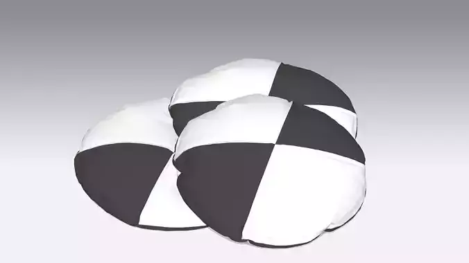 Circular Classic Pillow Low-poly 3D model