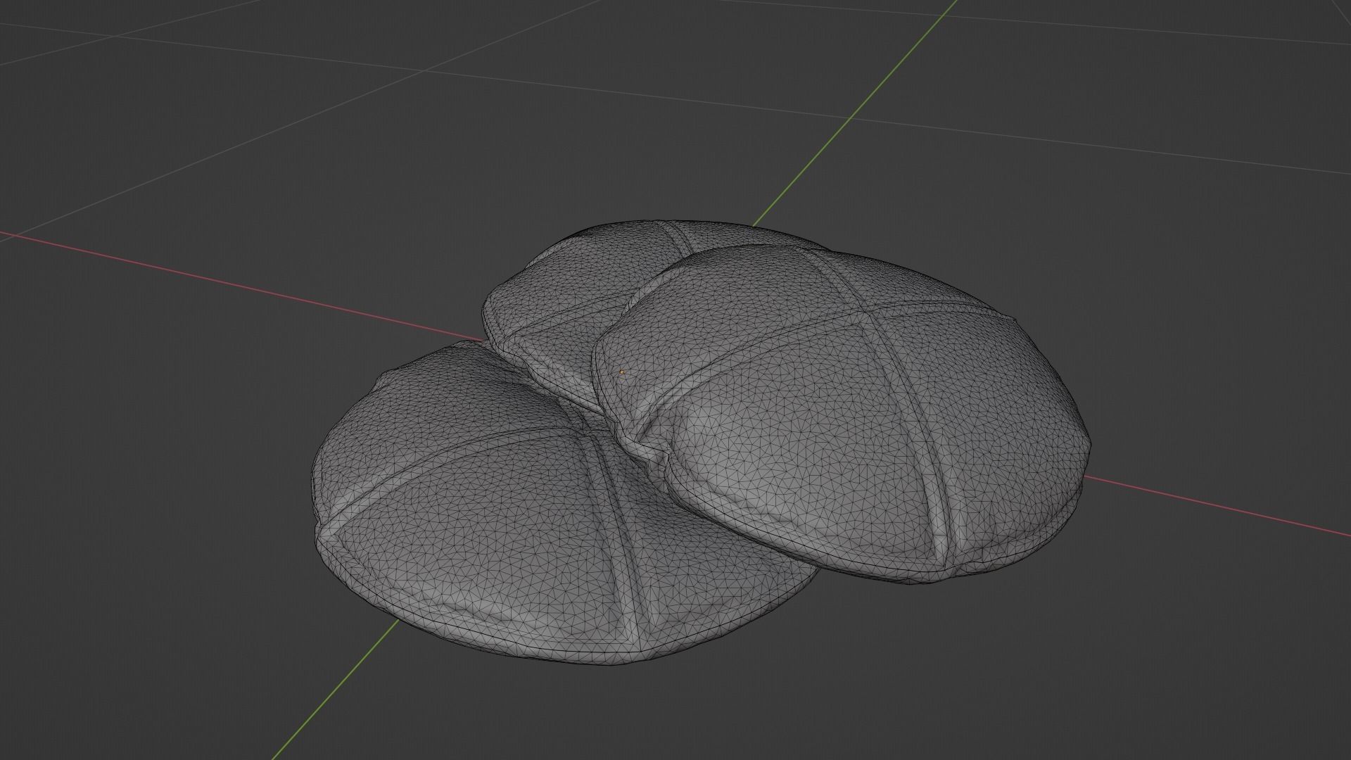  Circular Classic Pillow Low-poly 3D model_8