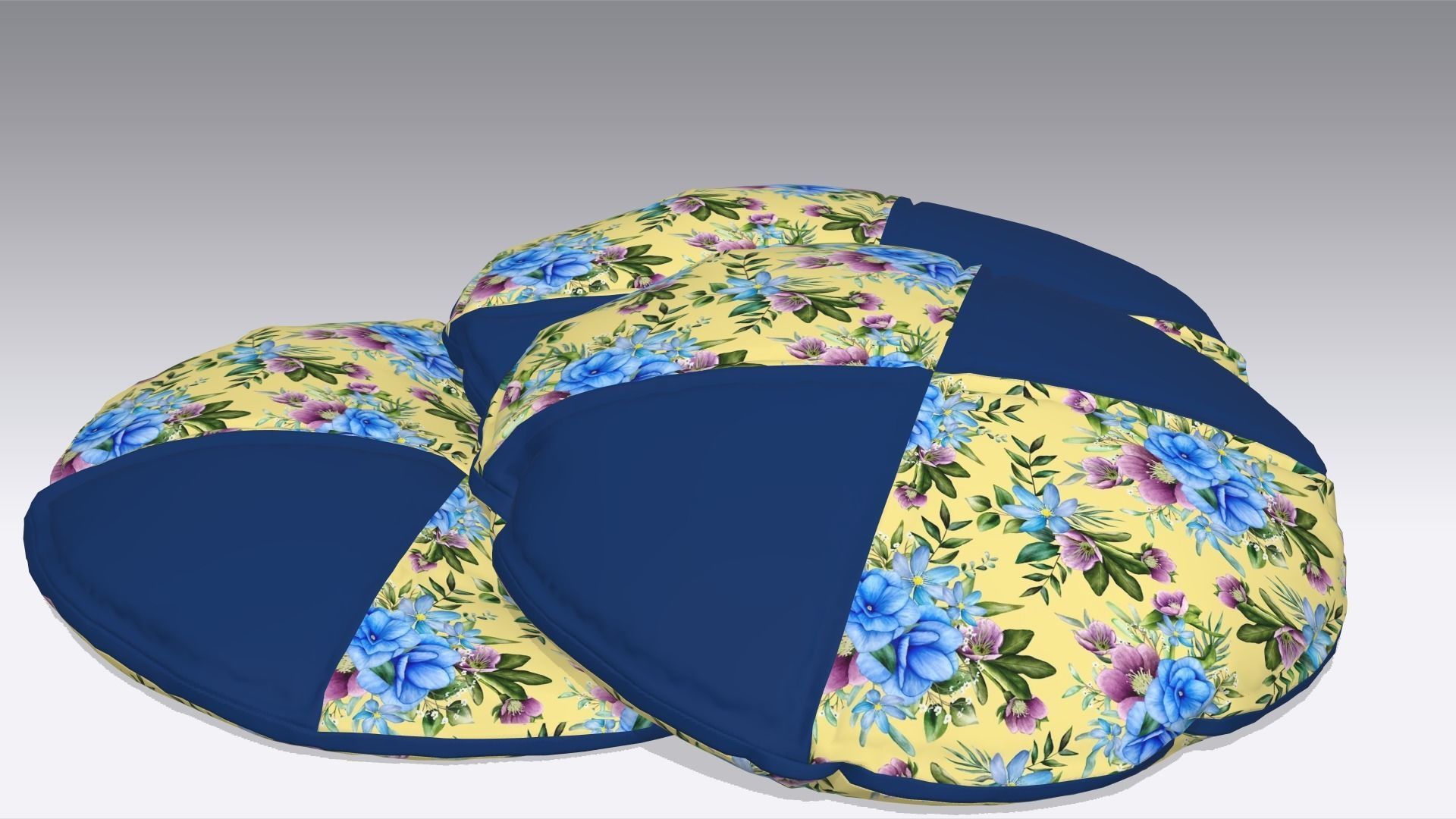  Circular Classic Pillow Low-poly 3D model_5