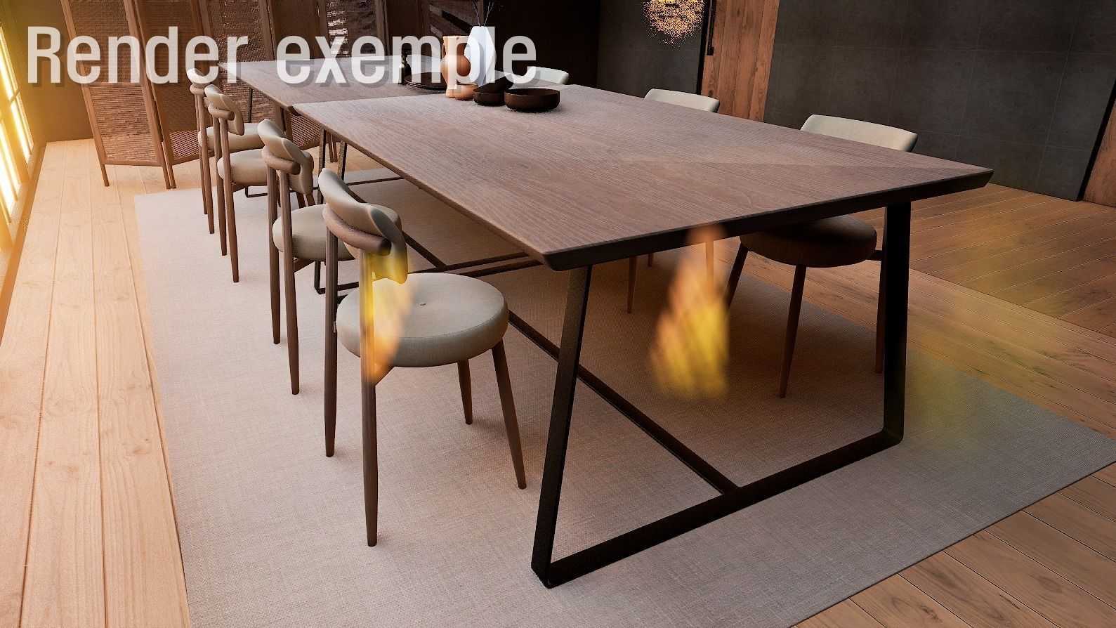 Y2 Dining Table 3D model_9
