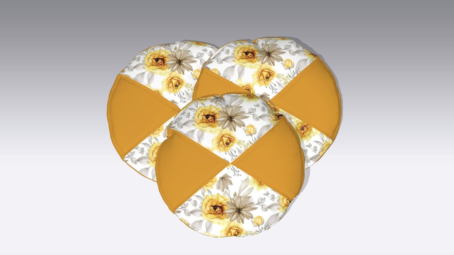  Circular Classic Pillow Low-poly 3D model_5