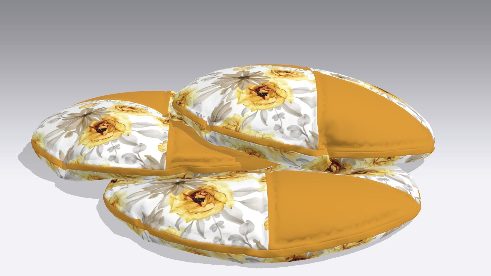  Circular Classic Pillow Low-poly 3D model_6