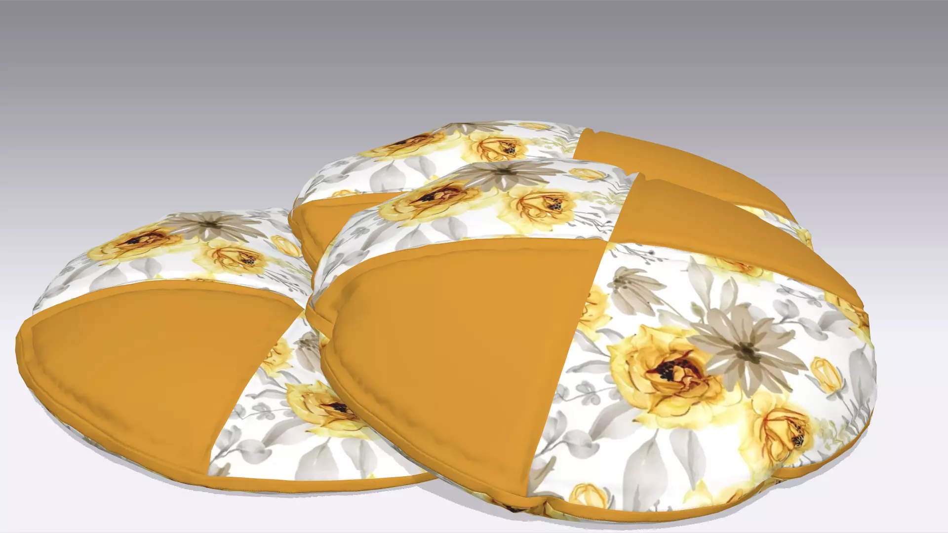  Circular Classic Pillow Low-poly 3D model_0