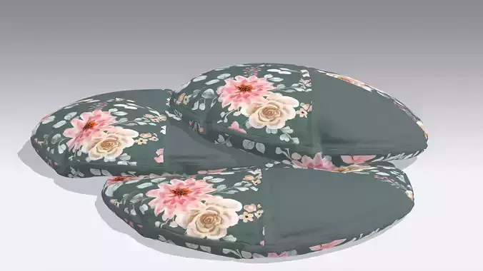 Circular Classic Pillow Low-poly 3D model