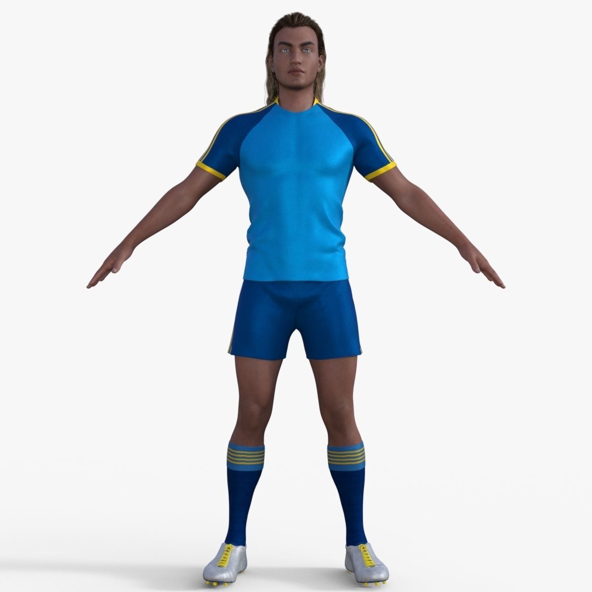 Realistic Football Player 3D model_1