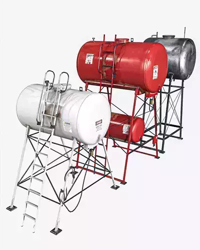 Overhead Fuel Storage Tanks  3 Pakage  Low-poly 3D model