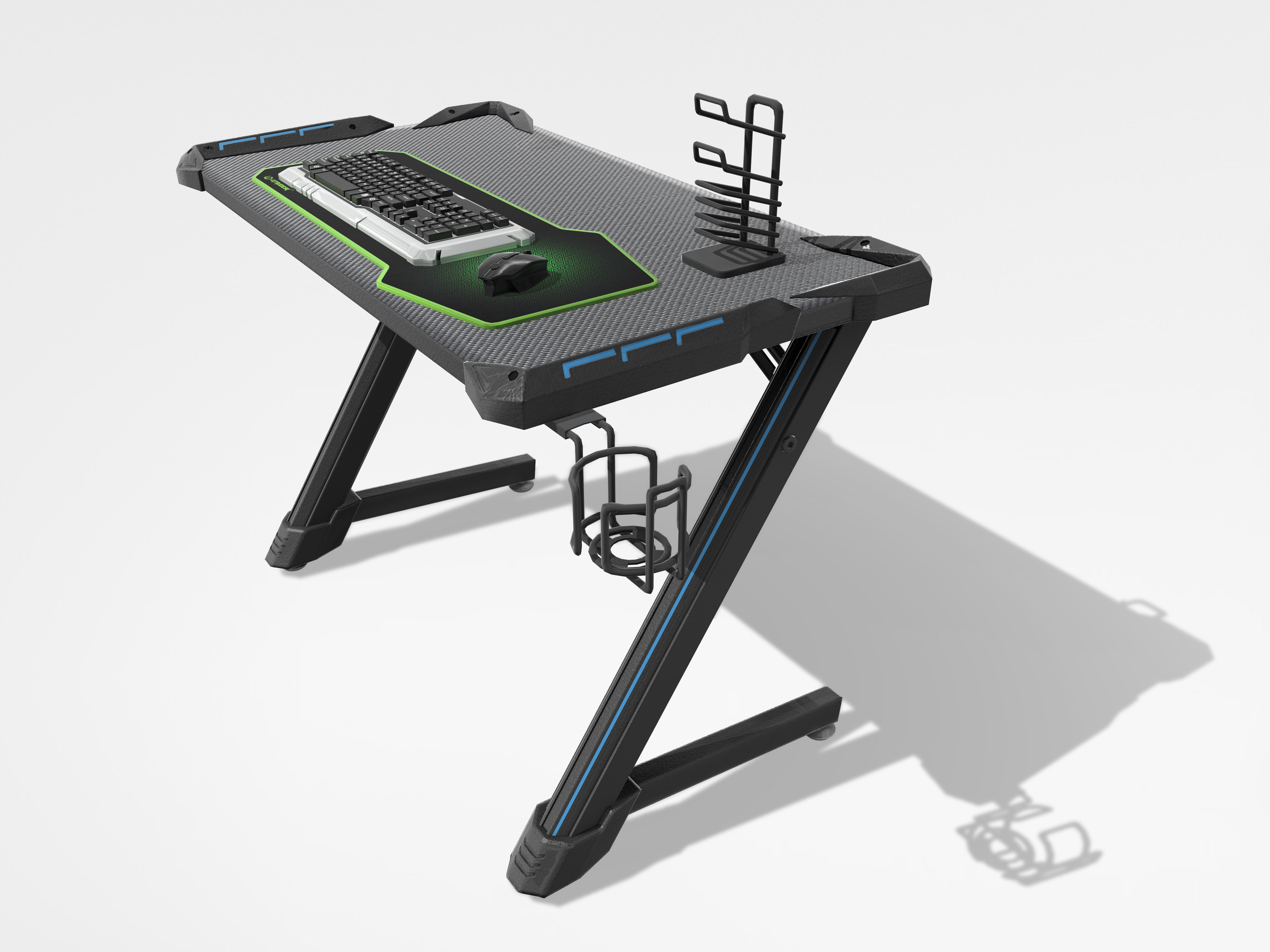 Gaming Desk V2 Low-poly 3D model_3