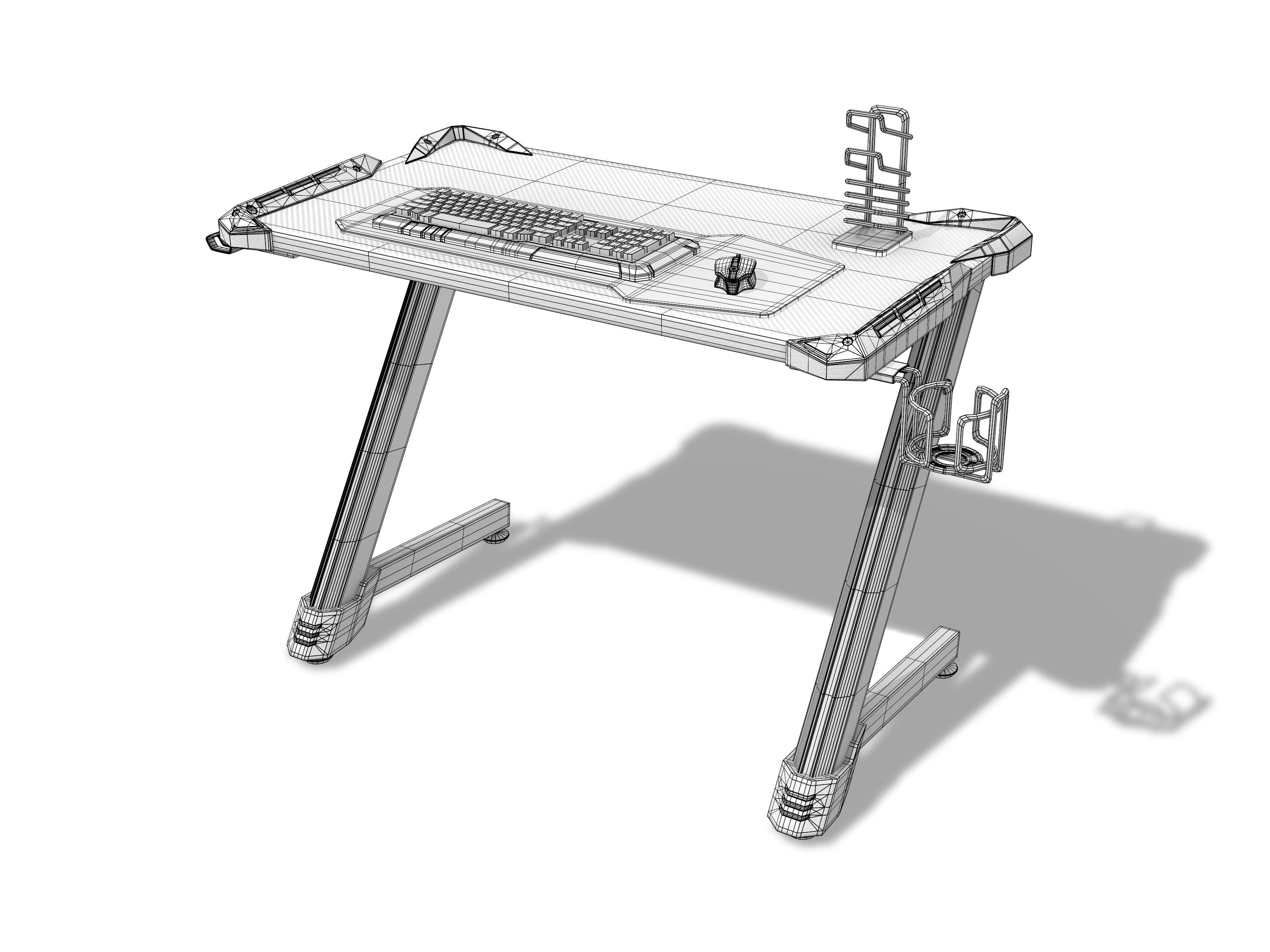 Gaming Desk V2 Low-poly 3D model_4