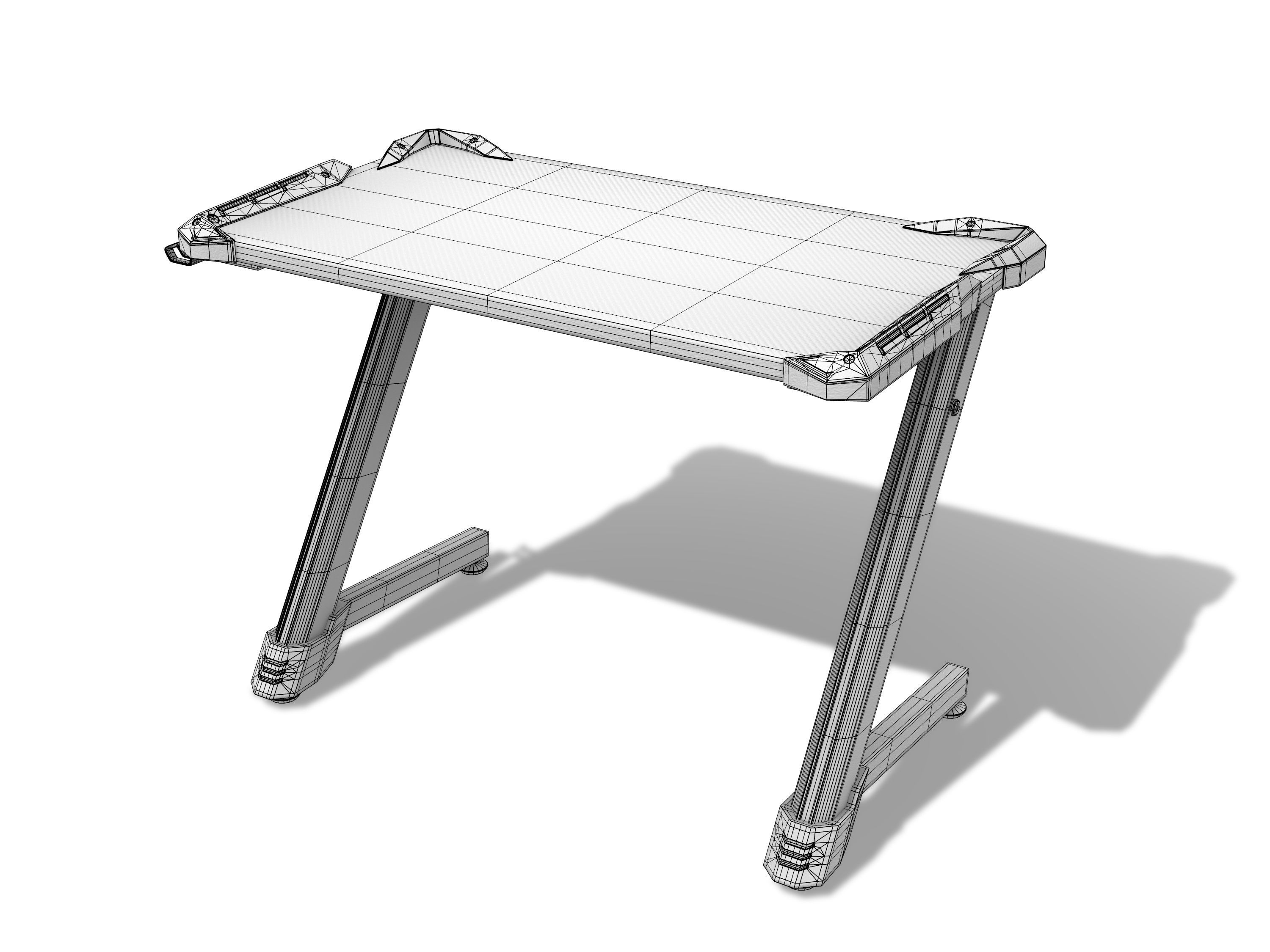 Gaming Desk Low-poly 3D model_4