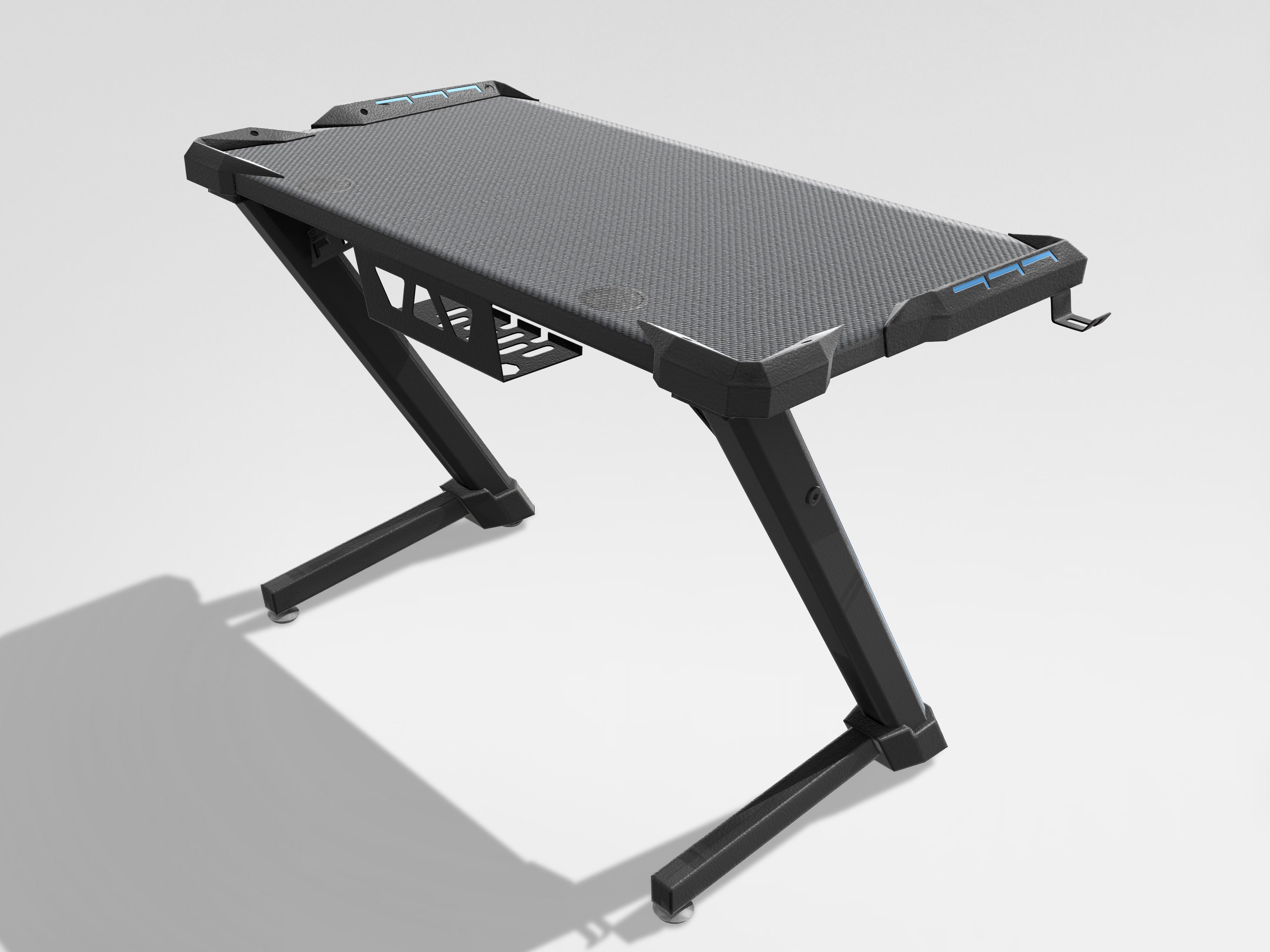 Gaming Desk Low-poly 3D model_3