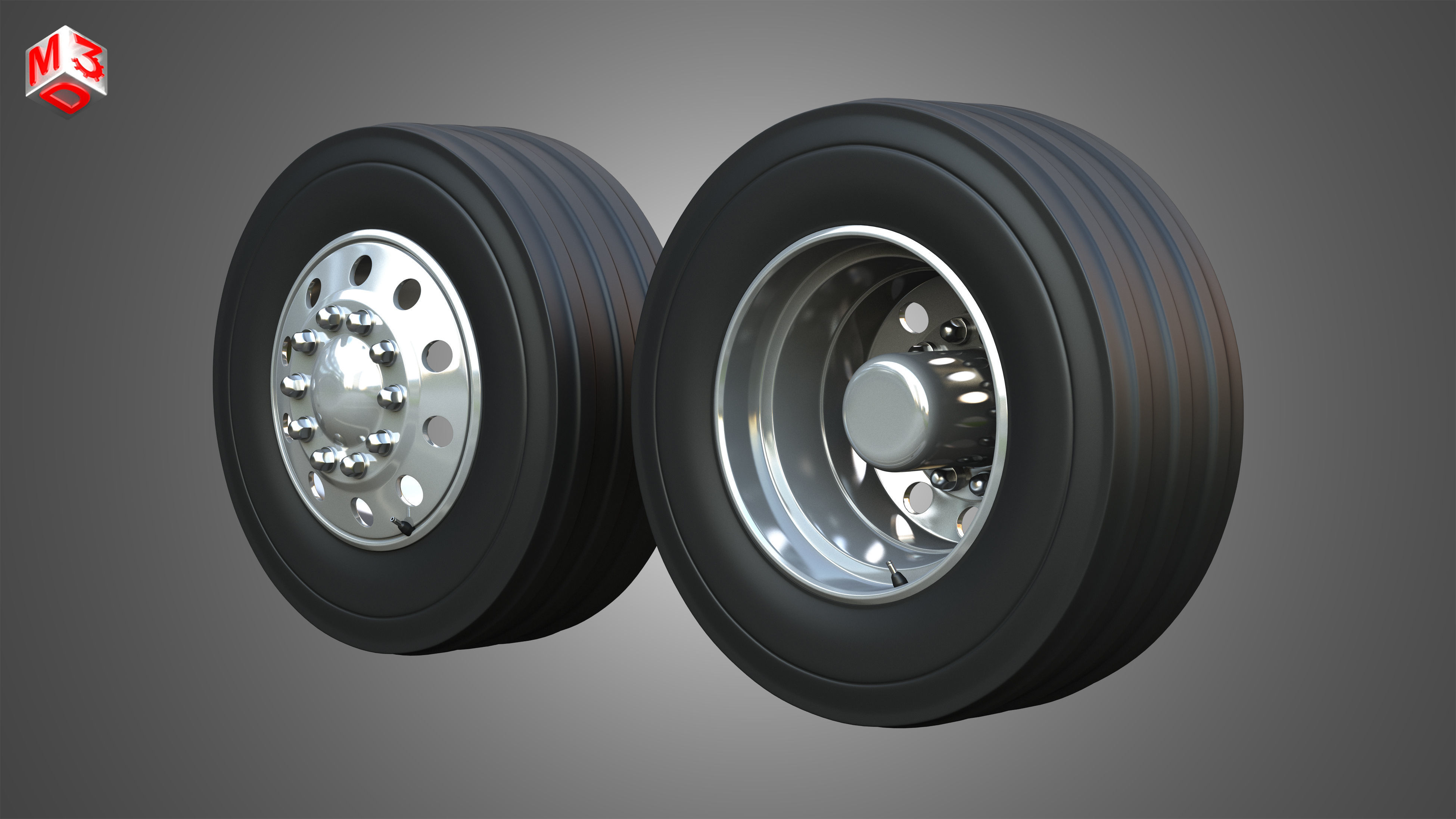 Twin Truck Wheels and Tires TWT3 3D print model_5