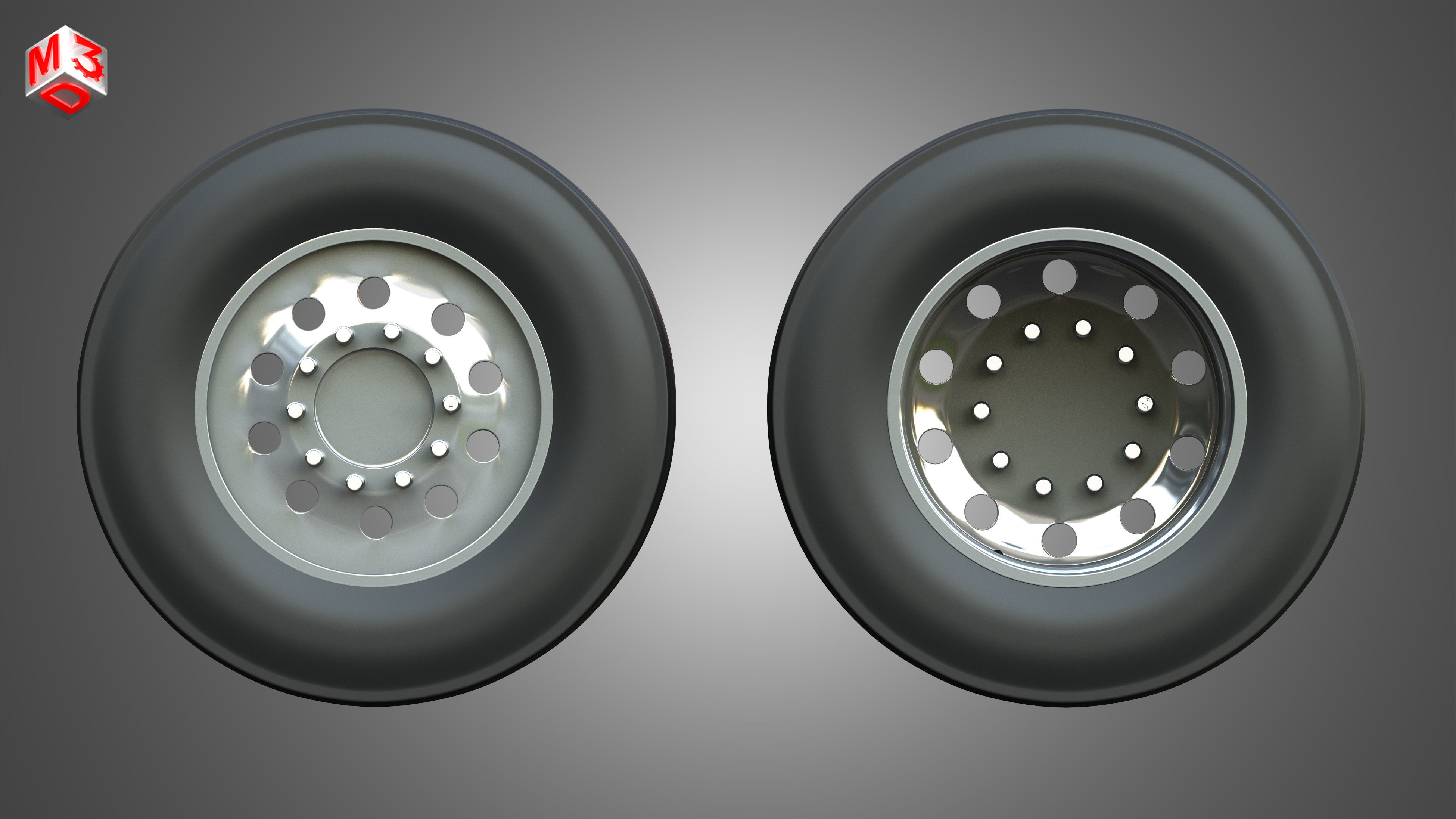 Twin Truck Wheels and Tires TWT3 3D print model_15