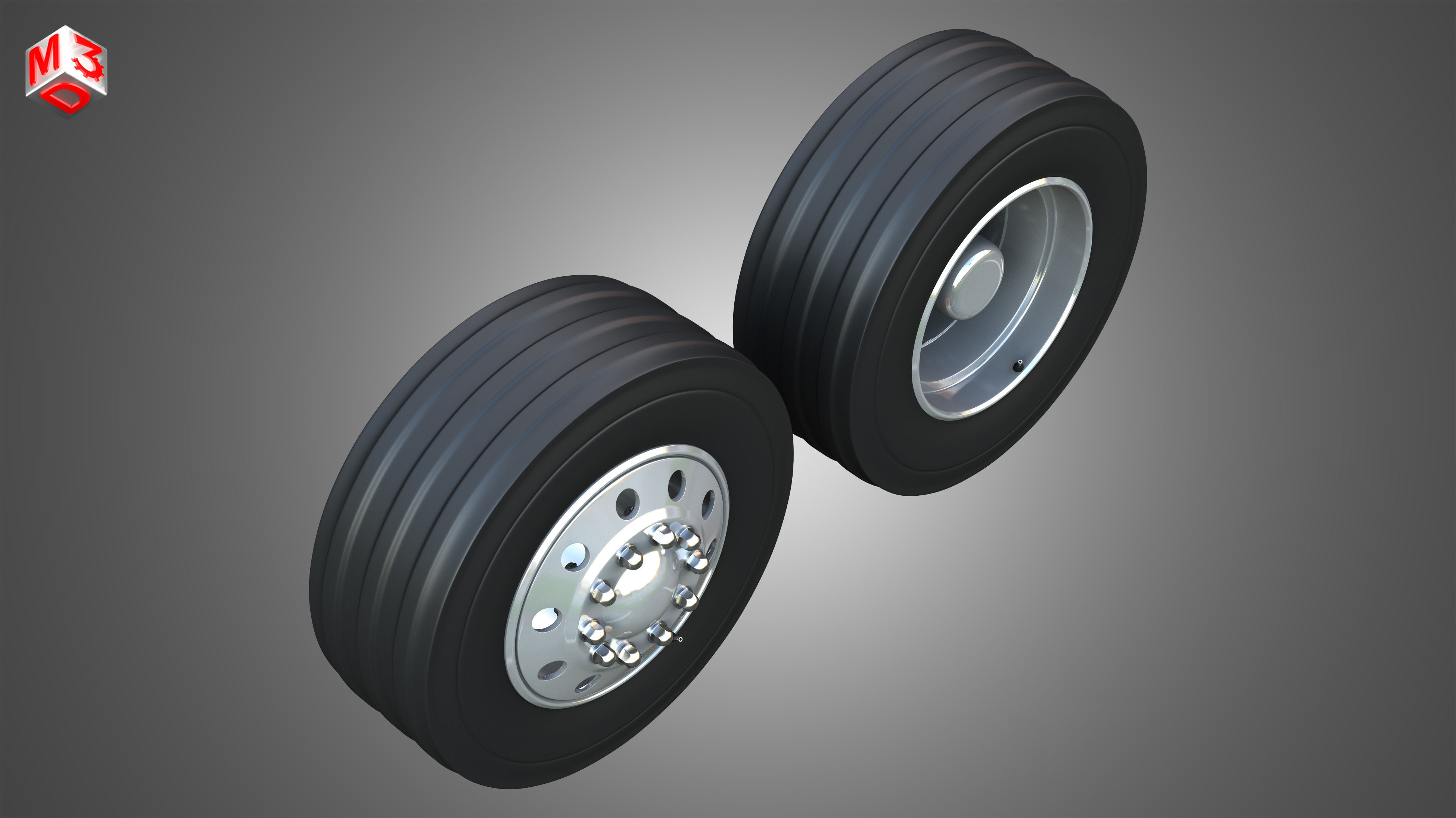 Twin Truck Wheels and Tires TWT3 3D print model_11
