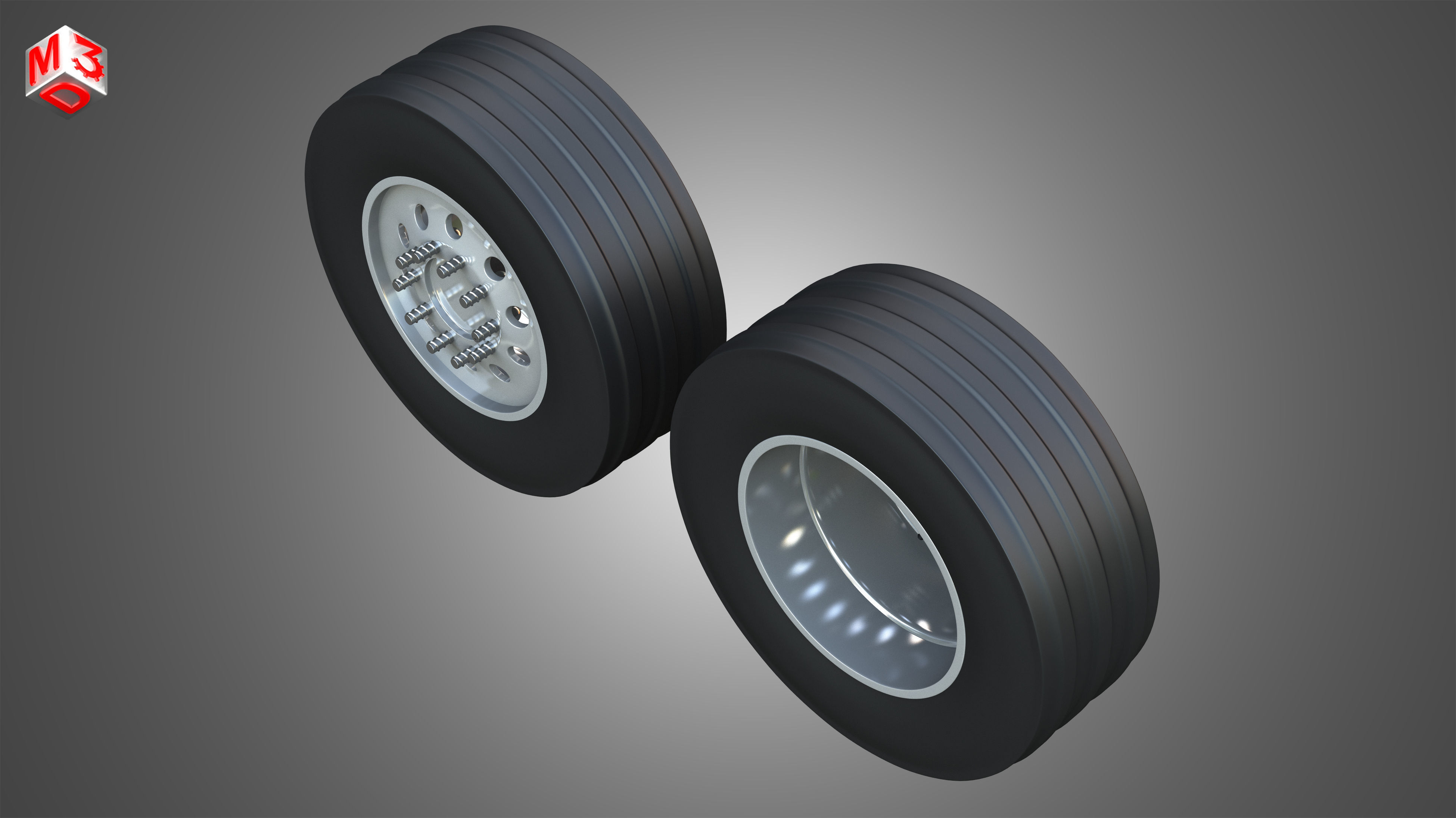 Twin Truck Wheels and Tires TWT3 3D print model_12