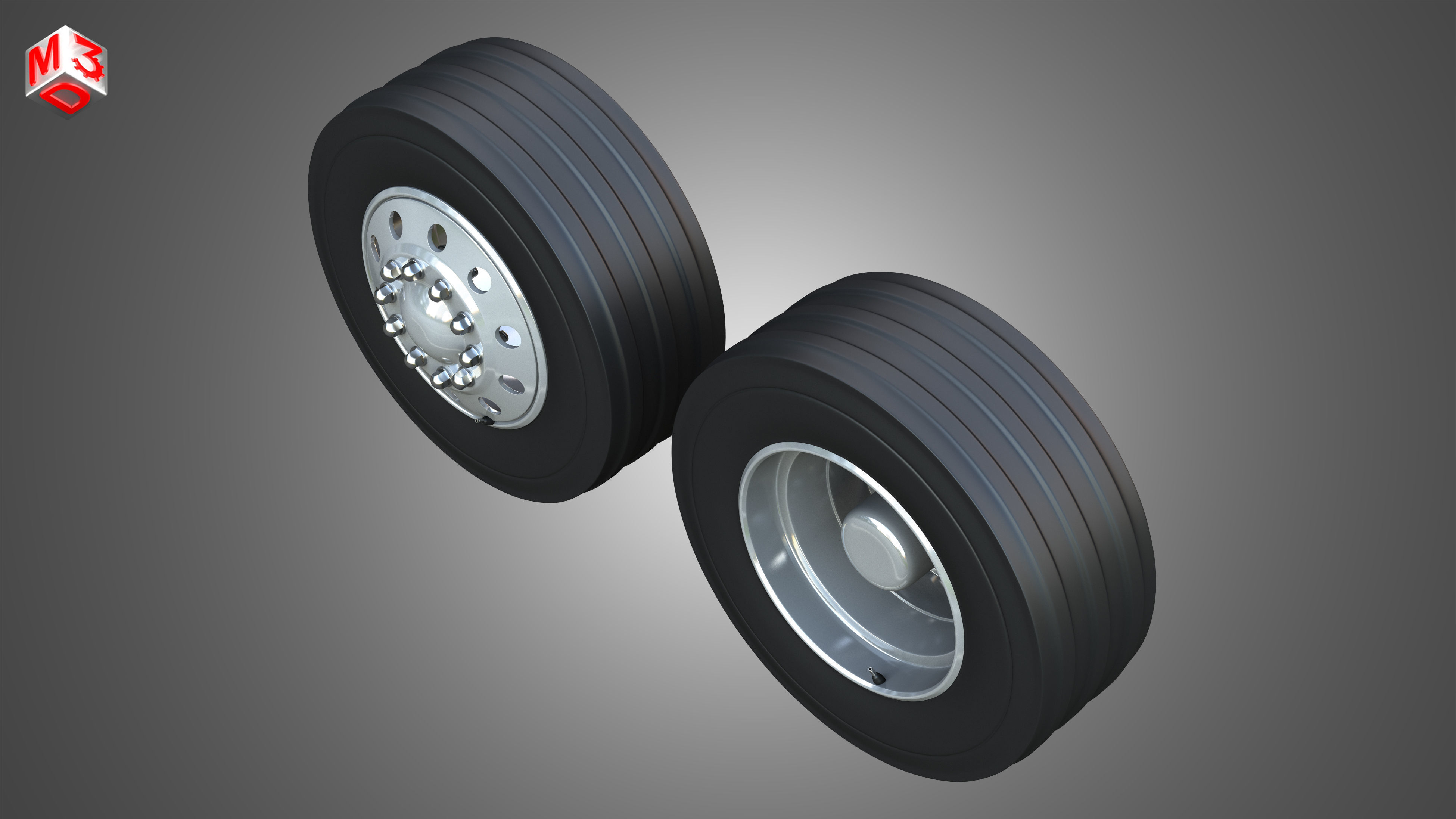 Twin Truck Wheels and Tires TWT3 3D print model_10