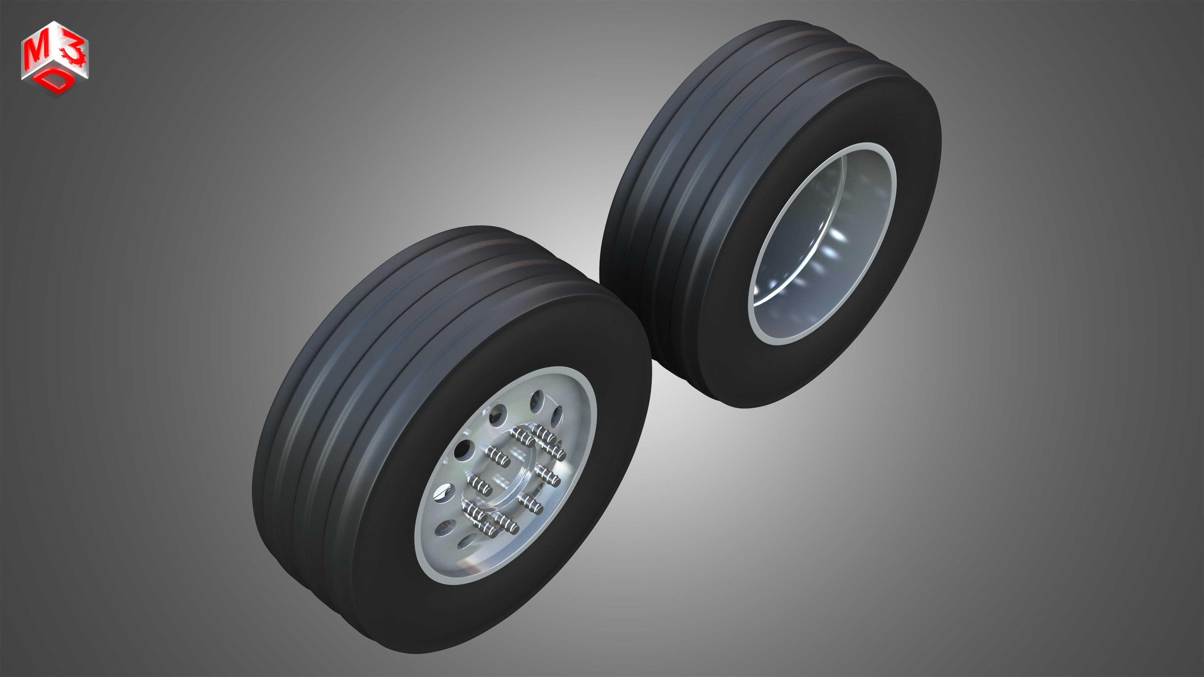 Twin Truck Wheels and Tires TWT3 3D print model_13