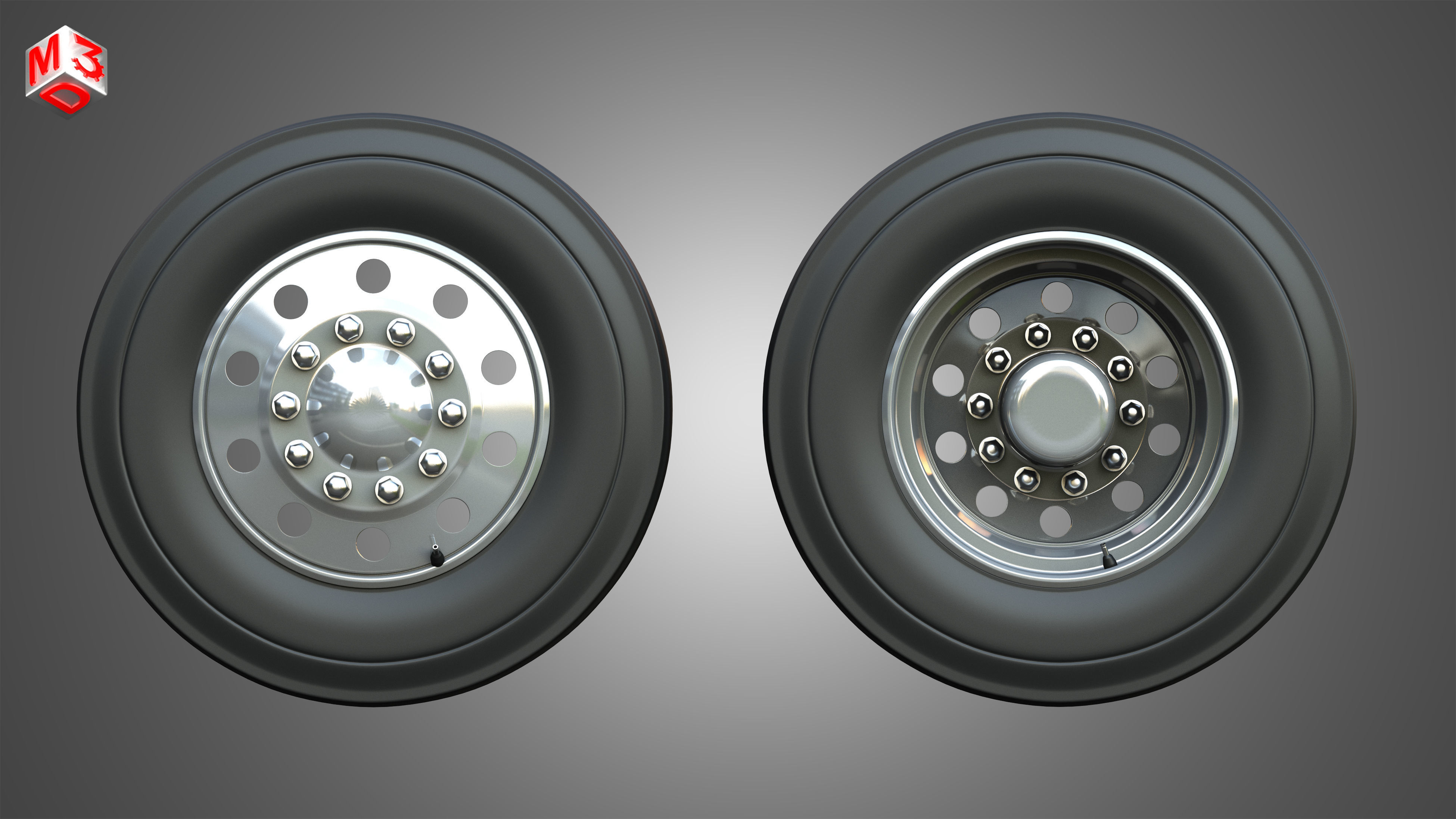 Twin Truck Wheels and Tires TWT3 3D print model_14