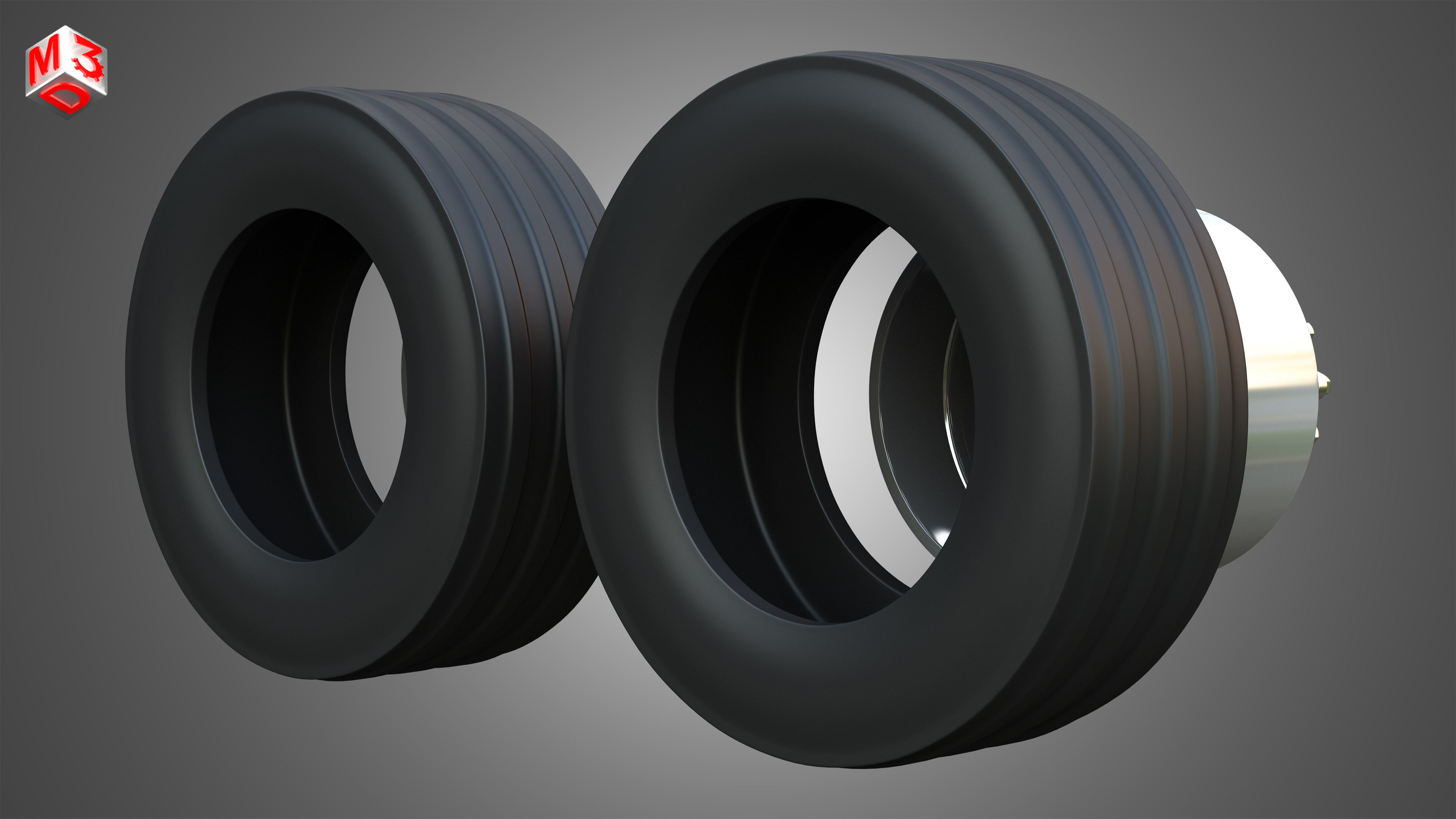 Twin Truck Wheels and Tires TWT3 3D print model_8