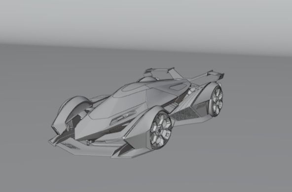 green Car 3D Blender File 3D model 3D model Low-poly 3D model_5