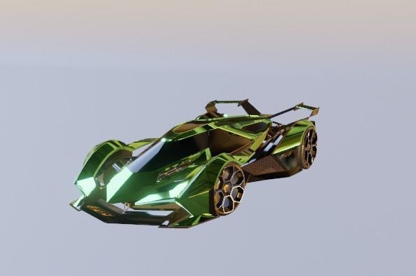 green Car 3D Blender File 3D model 3D model Low-poly 3D model_3